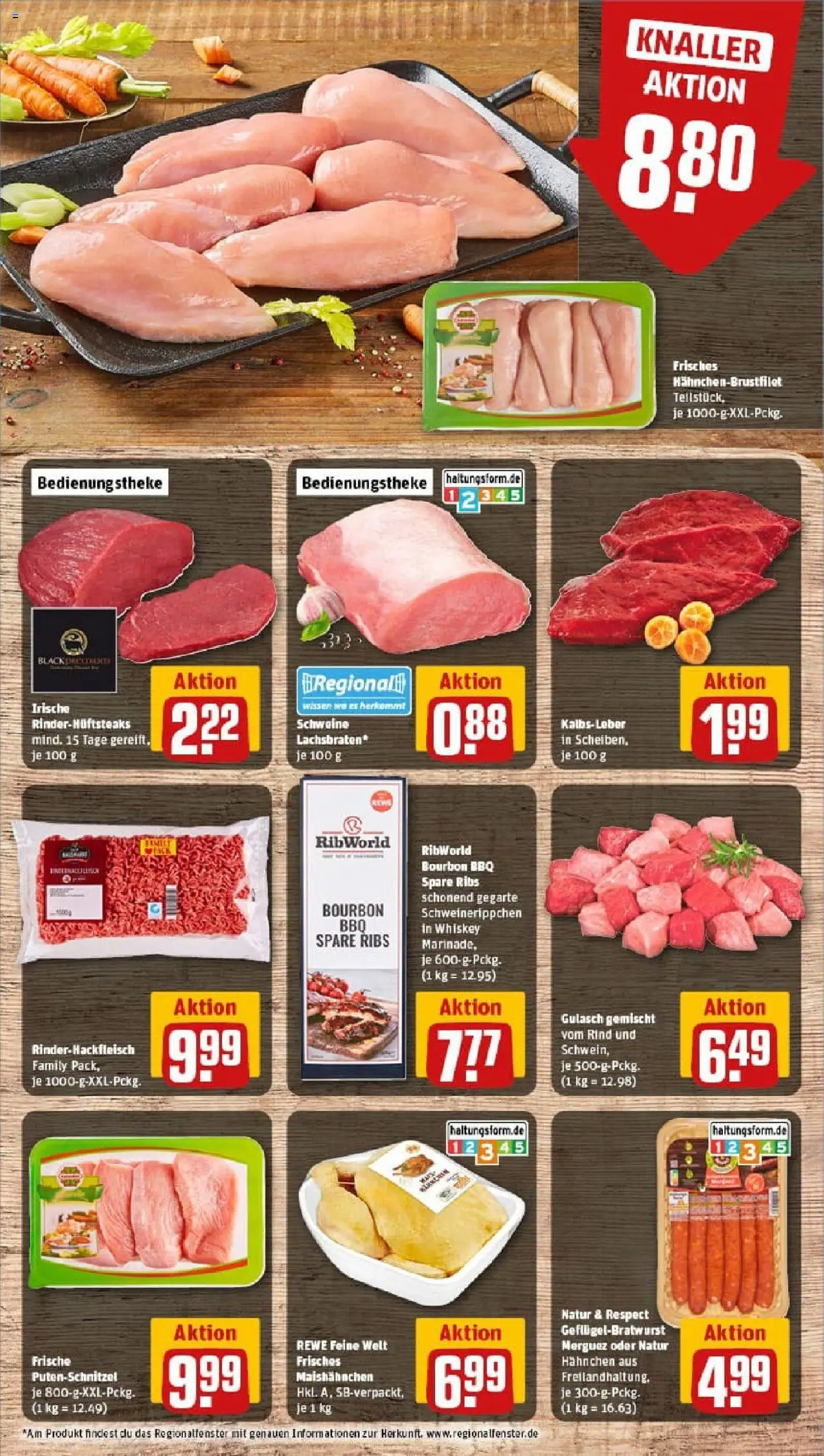 Rewe prospekt Hannover	 - gültig ab dem 20.07.2025 | Seite: 8 | Produkte: Spare ribs, Gulasch, Putenschnitzel, Steak