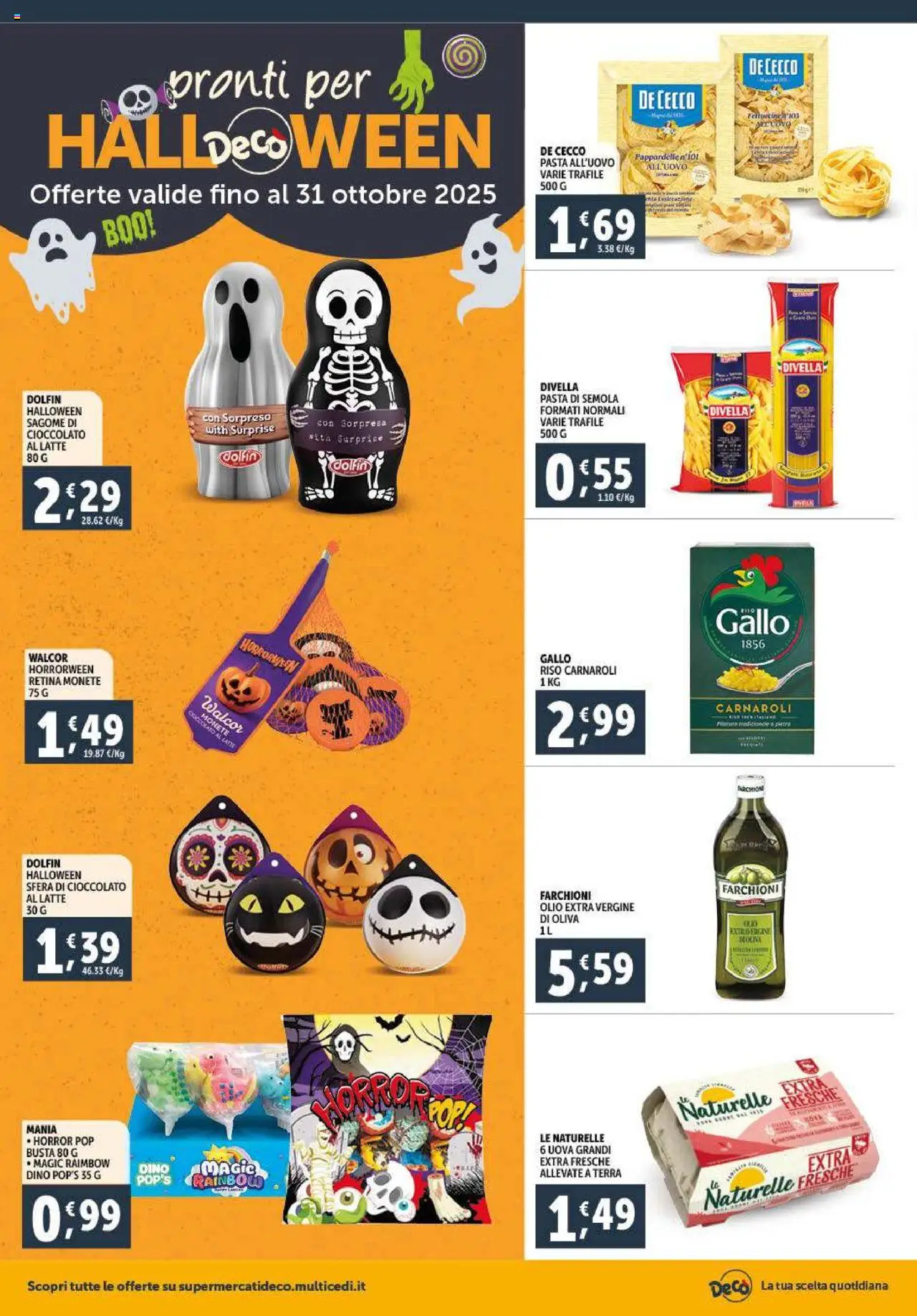 Volantino Decò del 16.10.2025 | Pagina: 12 | Prodotti: Uova, Riso, Olio, Pasta