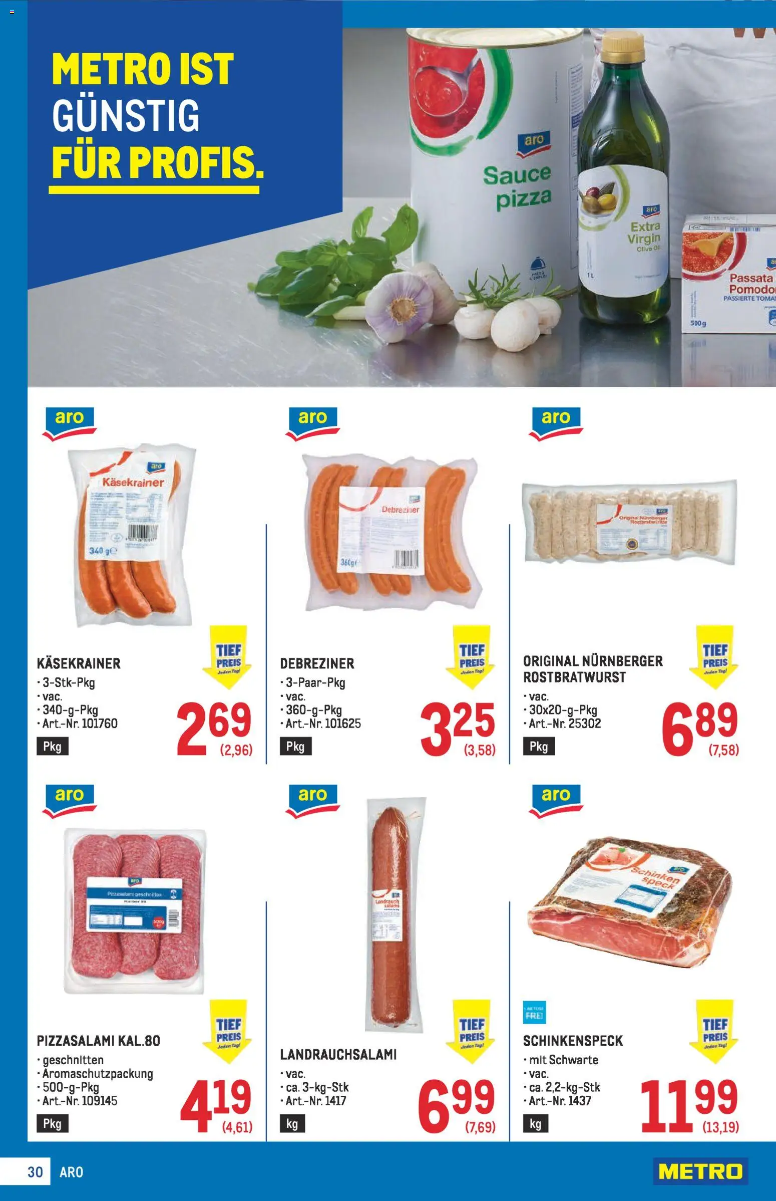 Metro Profi gültig ab 08.01.2026 | Seite: 30 | Produkte: Schinken, Pizza