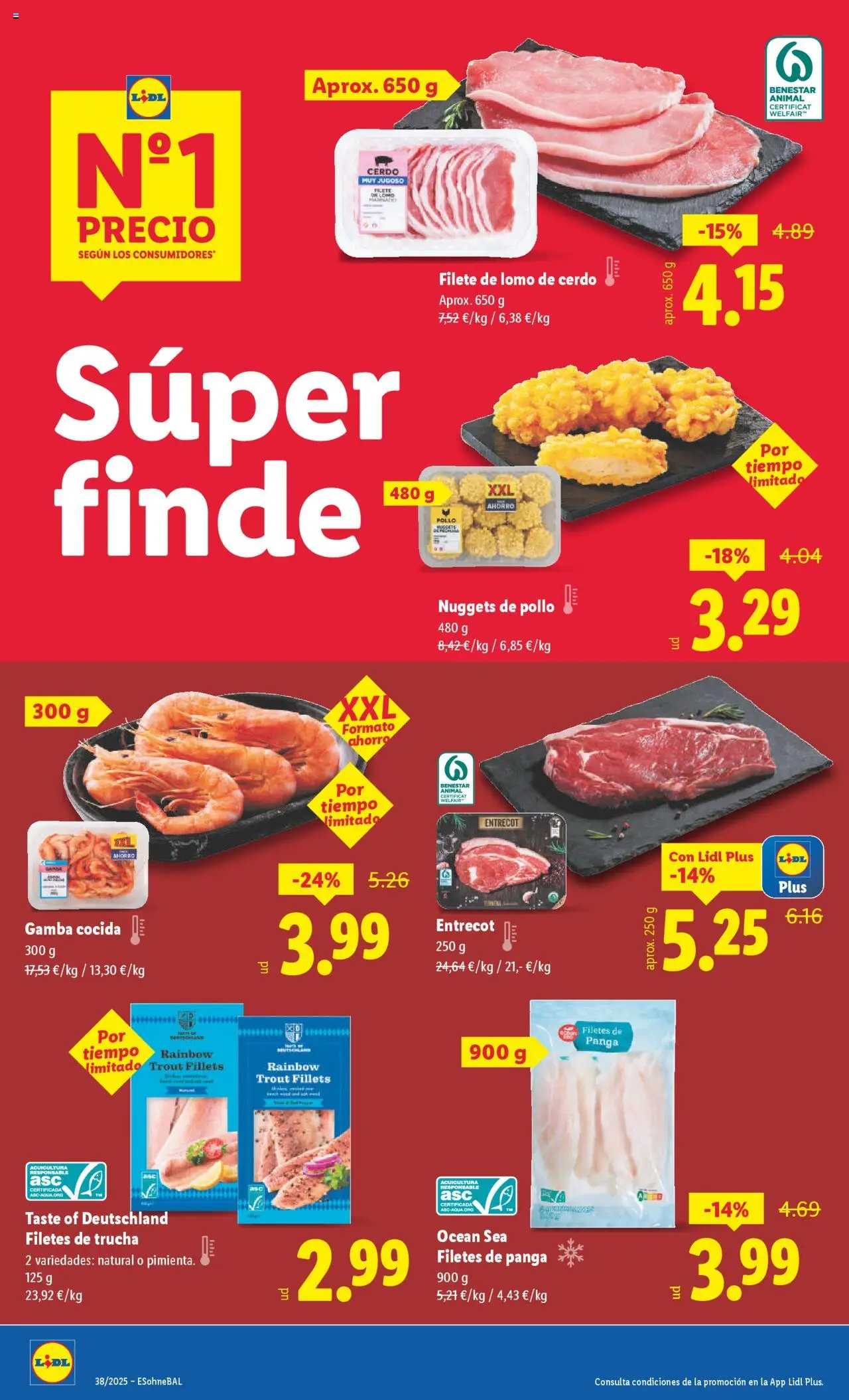 Lidl folleto │ válido desde el 15.09.2025 | Página: 20 | Productos: Cerdo, Filete, Gamba, Nuggets