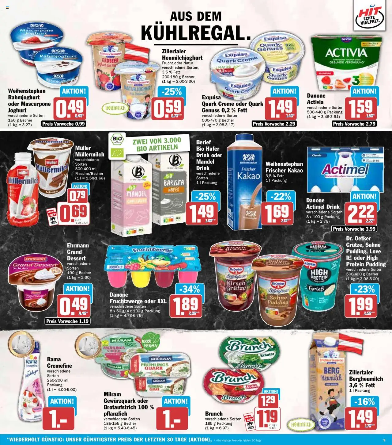 HIT - Mecklenburg-Vorpommern - gültig ab dem 18.08.2025 | Seite: 9 | Produkte: Rama, Mascarpone, Exquisa, Sahne