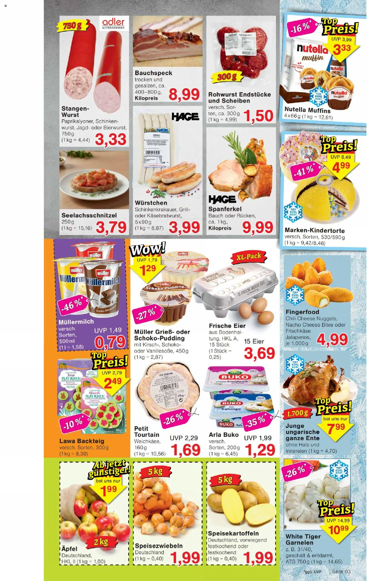 Wiglo Wunderland Prospekt 	 – gültig ab 02.03.2026 | Seite: 3 | Produkte: Arla buko, Knoblauch, Schinken, Ente