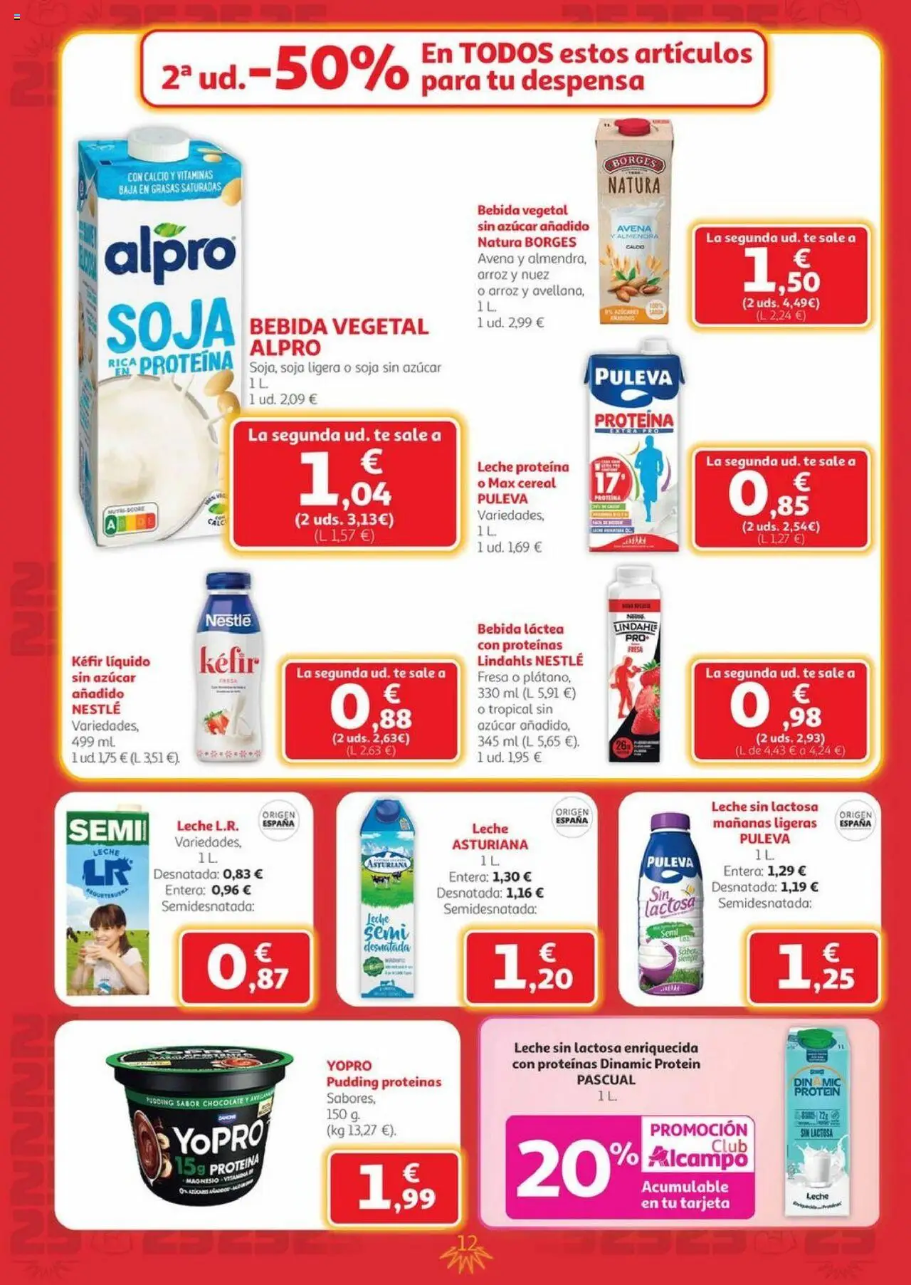 Alcampo - Canarias │ válido desde el 25.09.2025 | Página: 12 | Productos: Leche sin lactosa, Chocolate, Arroz, Té