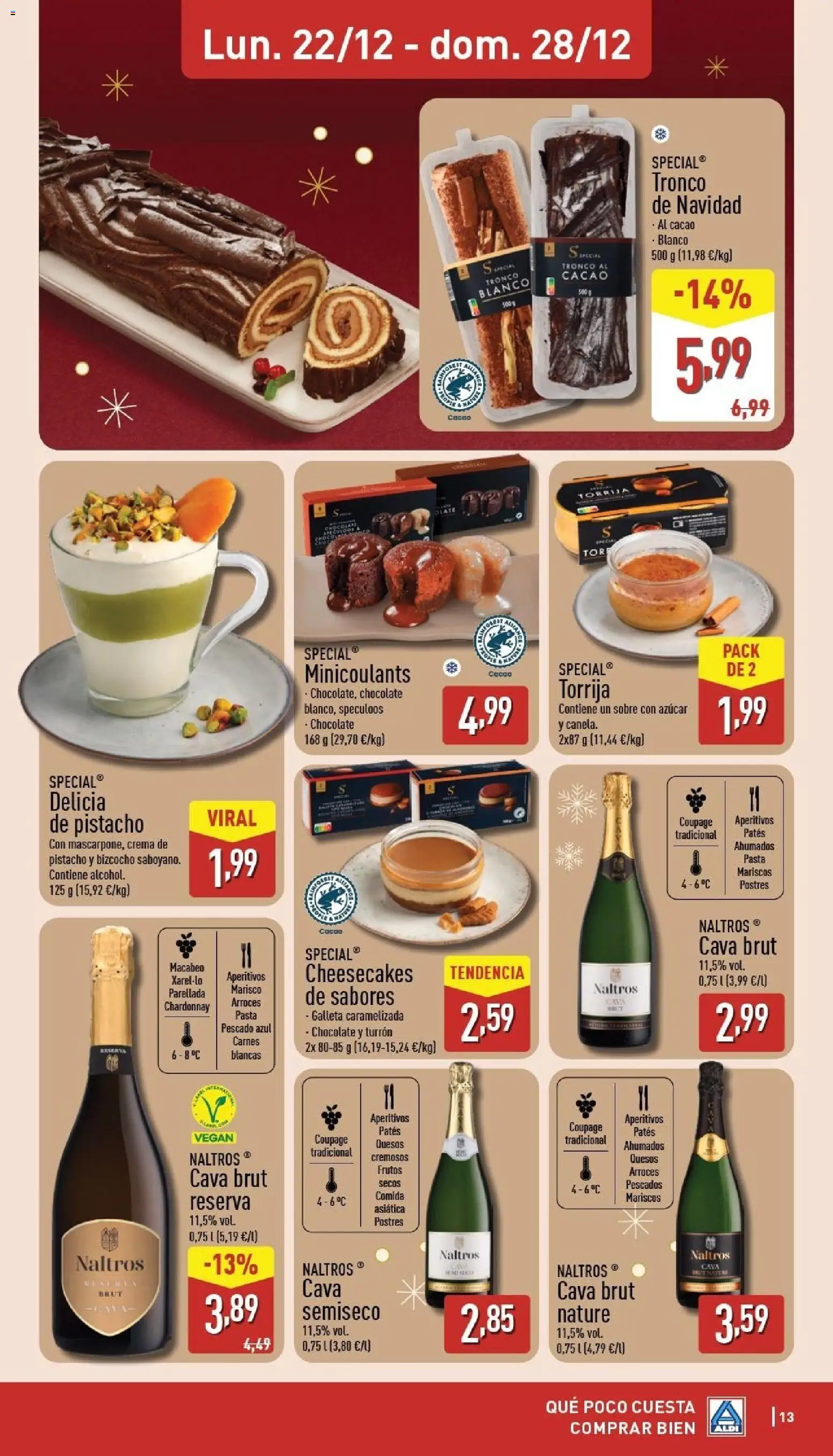 Aldi folleto Canarias │ válido desde el 22.12.2025 | Página: 13 | Productos: Chocolate, Pasta, Bizcocho, Φρυγανιές σικάλεως