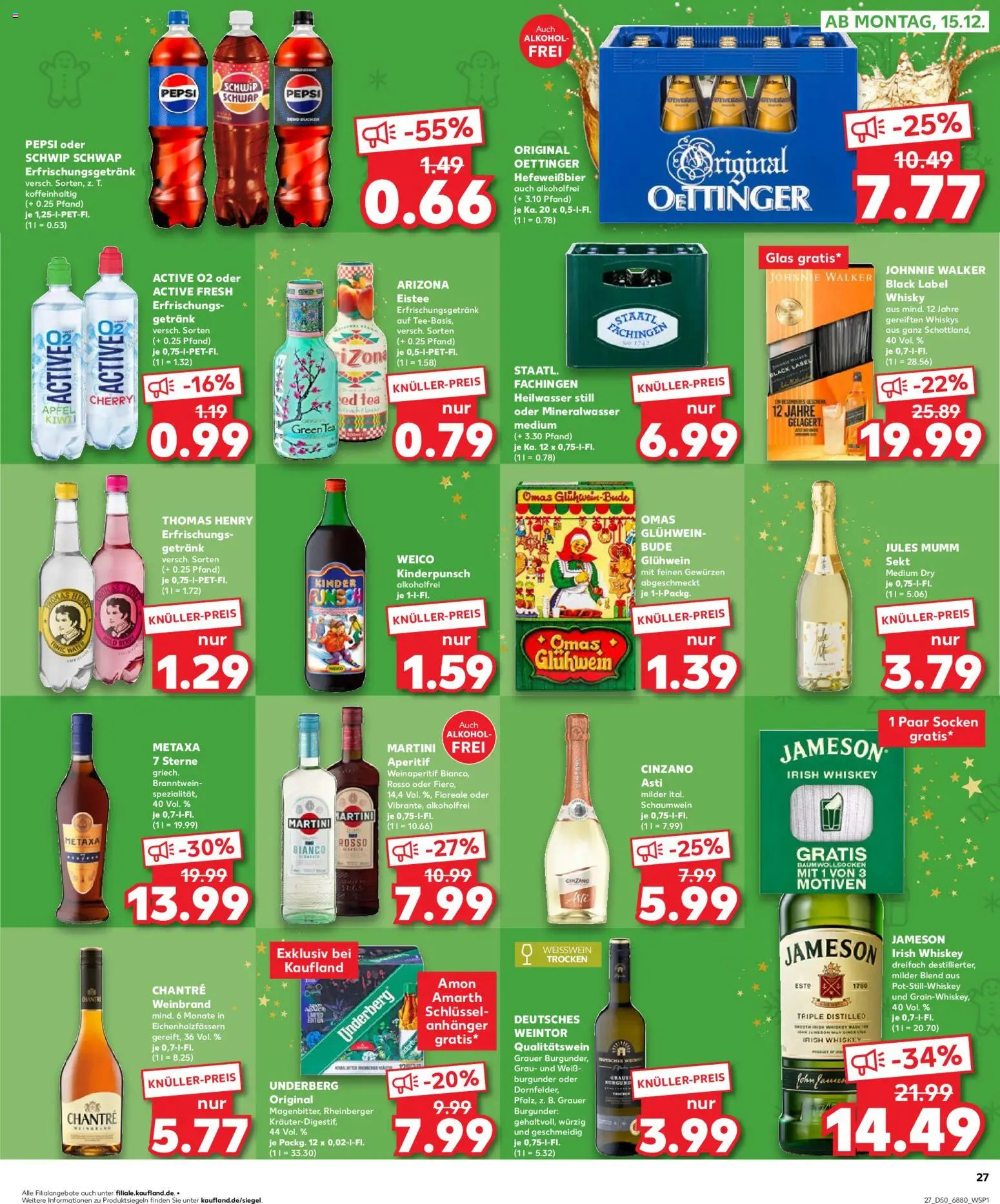 Kaufland prospekt Völklingen	 – gültig ab 11.12.2025 | Seite: 27 | Produkte: Äpfel, Jameson, Oettinger, Socken