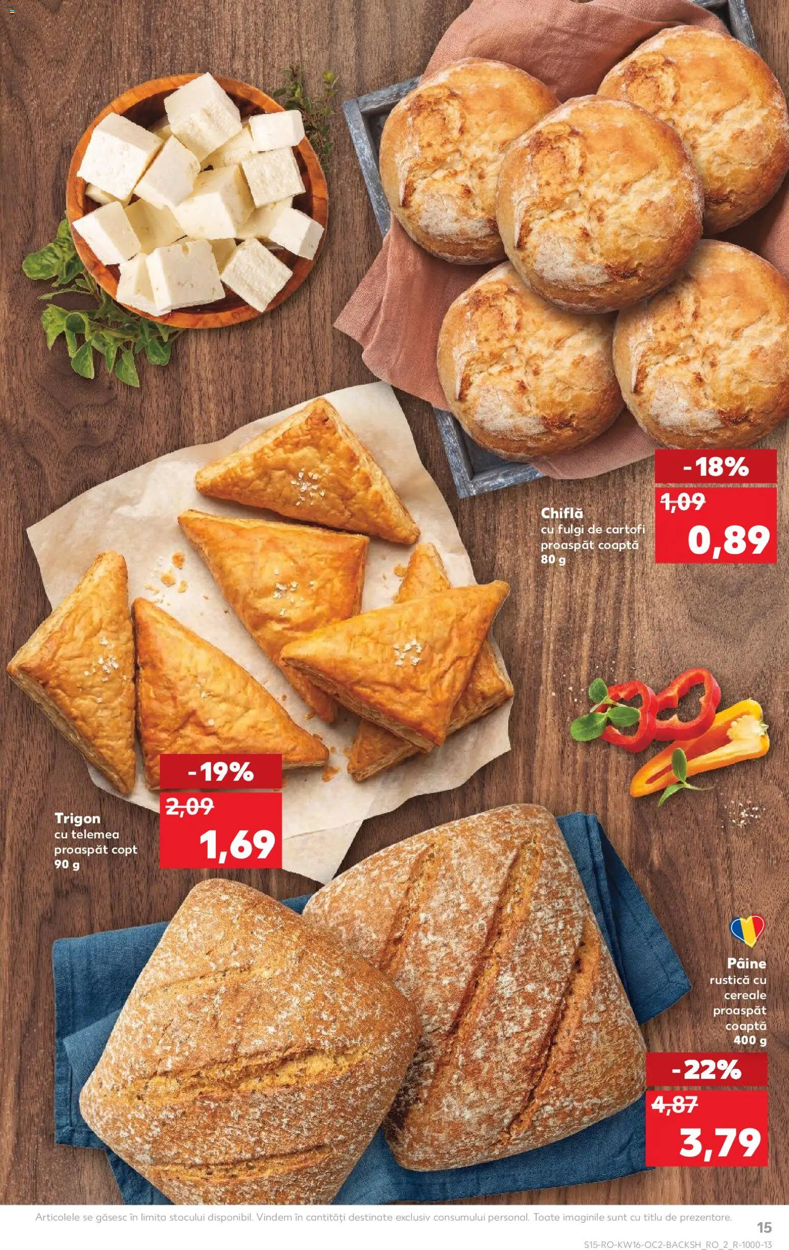 Noul catalog Kaufland – valabil de la 15.04.2026 | Pagină: 15 | Produse: Chiflă, Pâine, Cereale, Fulgi