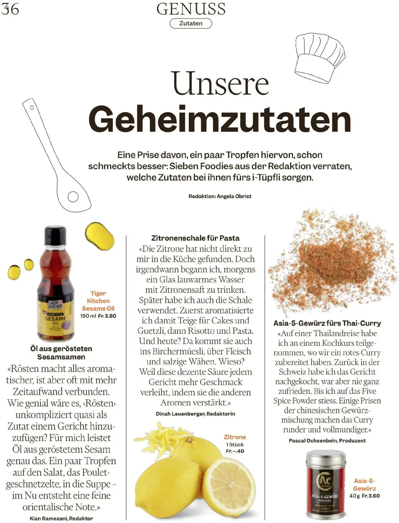 Migros Magazin – gültig ab 06.10.2025 | Seite: 36 | Produkte: Öl, Pasta, Wasser, Zitrone