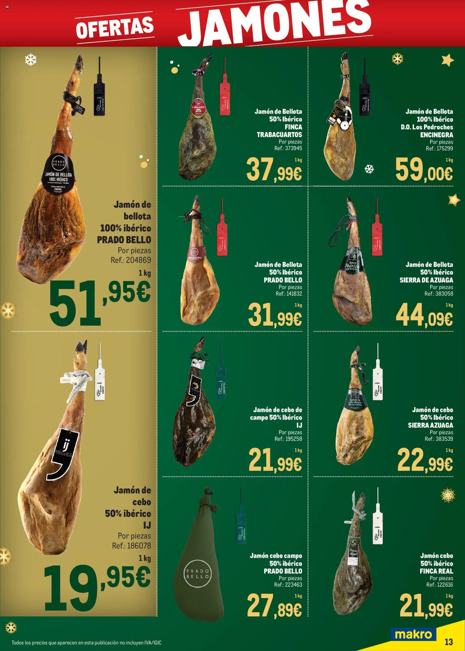 Makro - Precios Navidad Canarias │ válido desde el 24.11.2025 | Página: 13 | Productos: Jamón