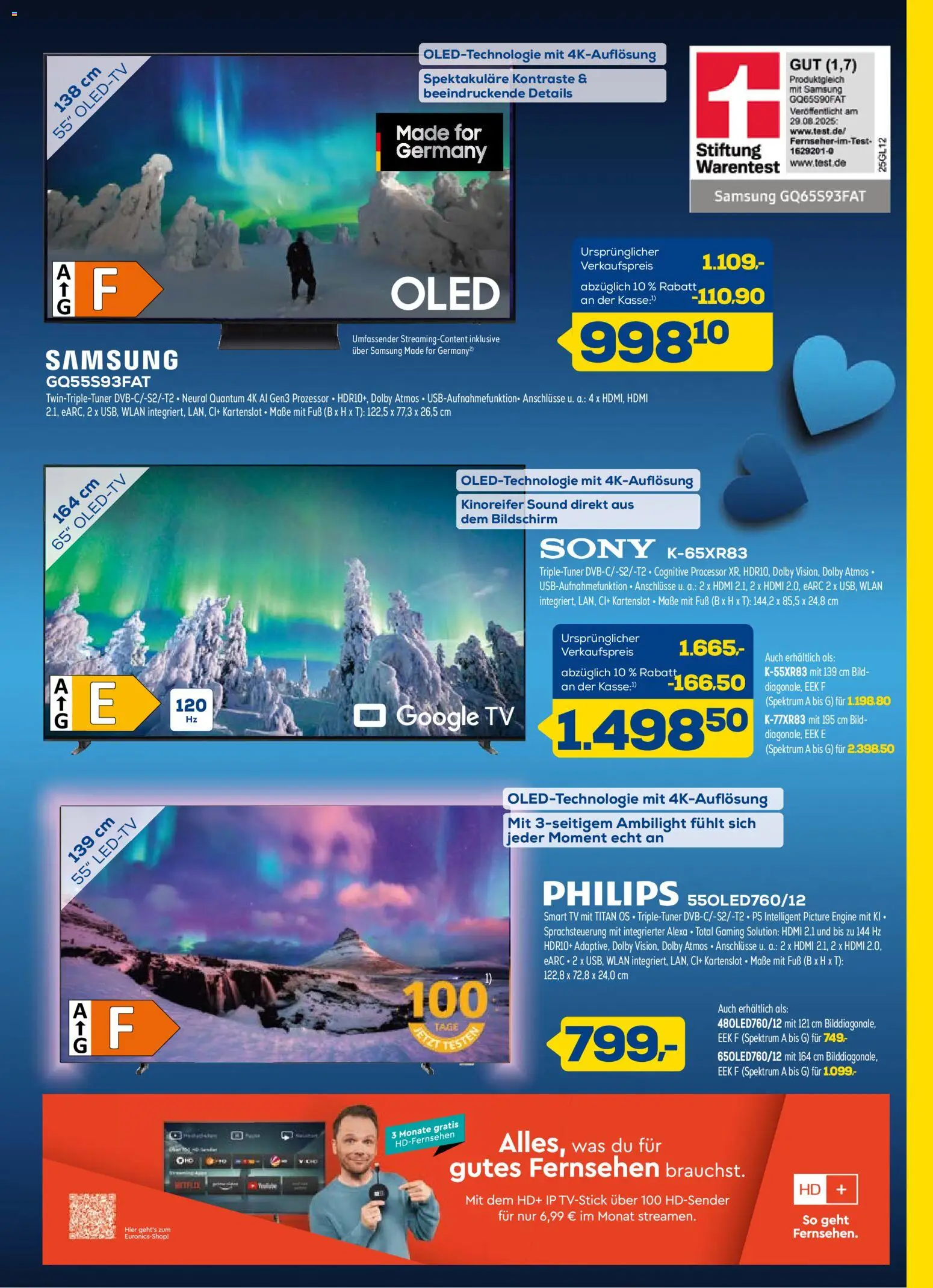 Euronics Prospekt 	 – gültig ab 28.01.2026 | Seite: 7 | Produkte: Sony, Philips, Fernsehen, Bildschirm
