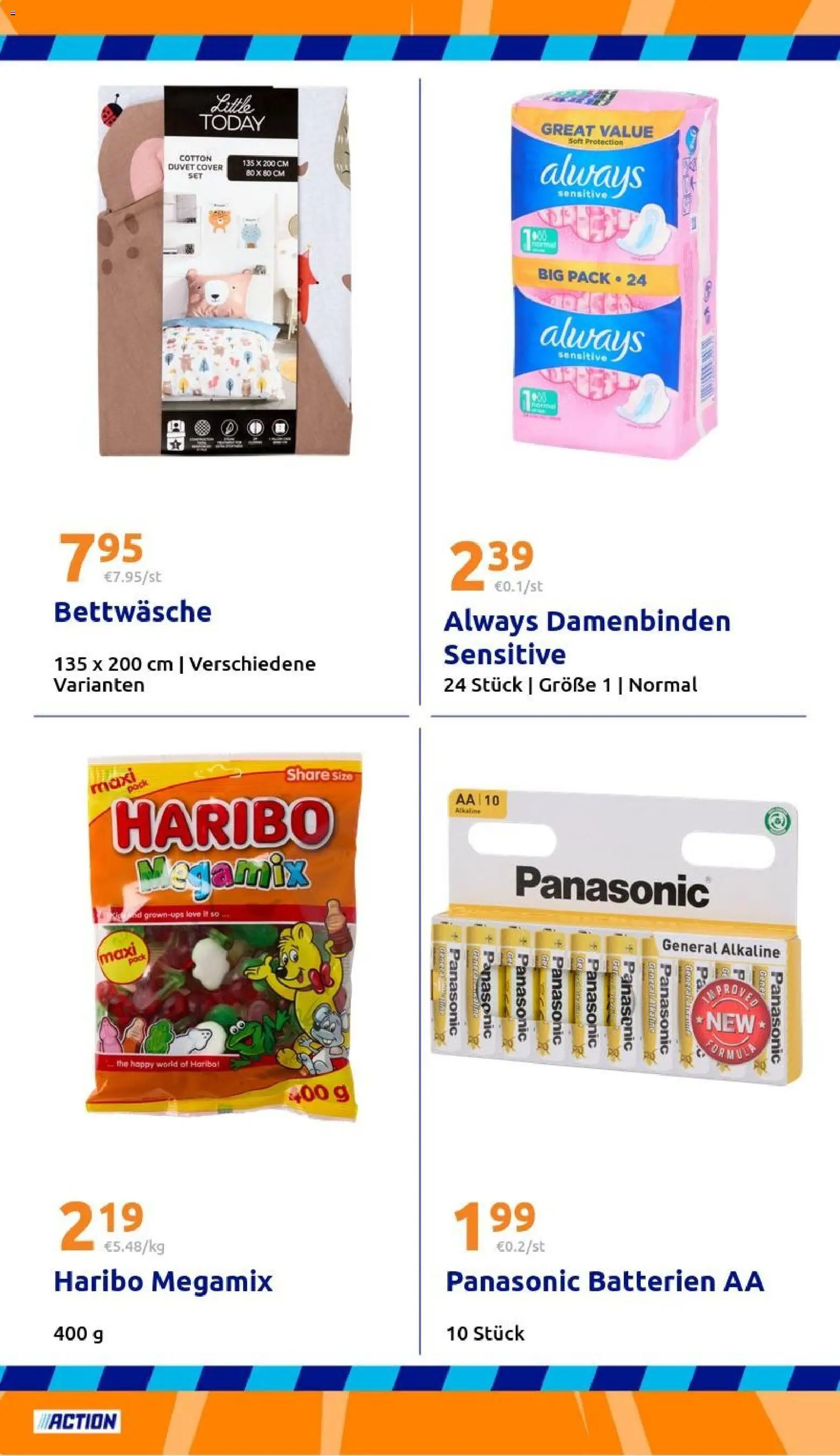 Action Prospekt – gültig ab 29.04.2026 | Seite: 24 | Produkte: Panasonic, Haribo, Batterien, Bettwäsche