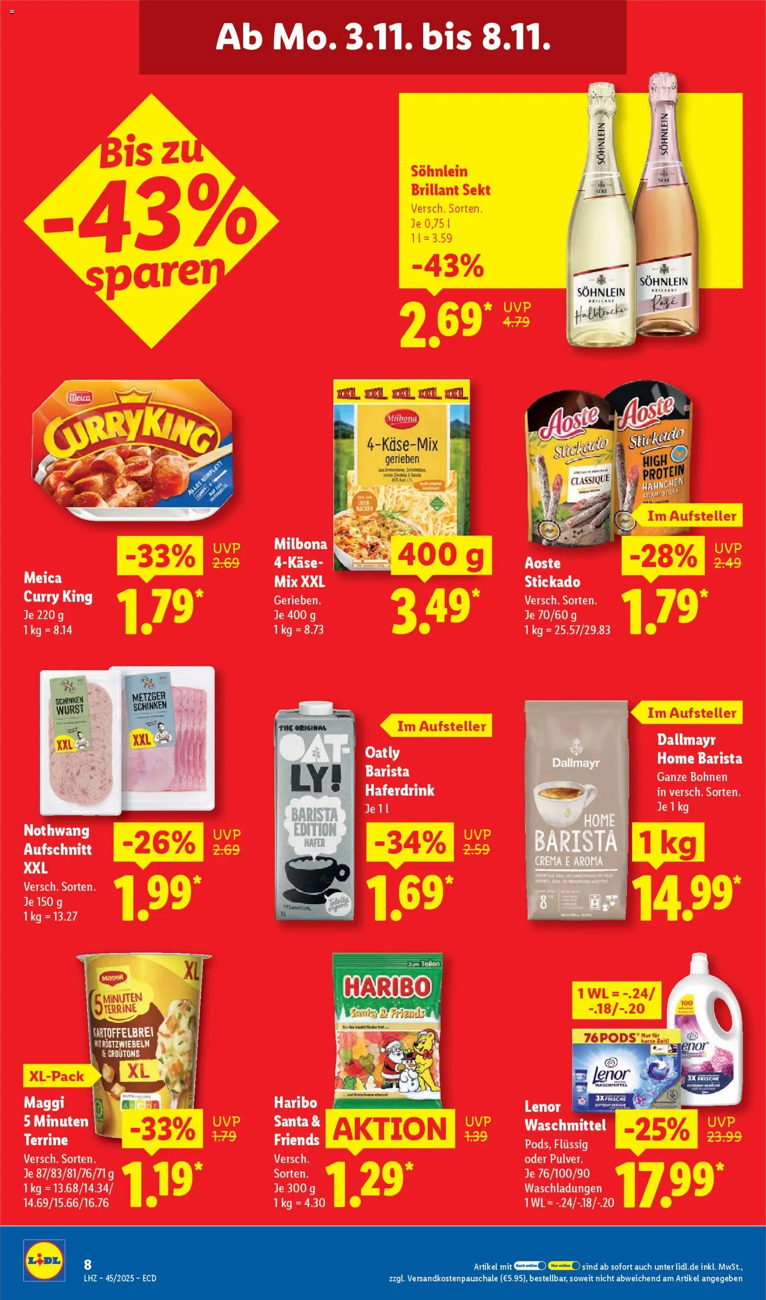 Lidl - Prospekt – gültig ab 03.11.2025 | Seite: 14 | Produkte: Sekt, Meica, Dallmayr, Wurst