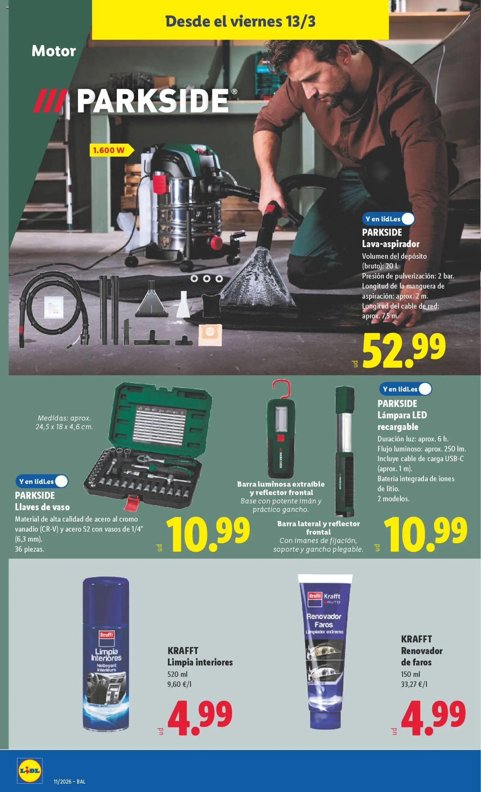 Lidl folleto de bazar │ válido desde el 09.03.2026 | Página: 22 | Productos: Manguera, Vasos, Cable, Lámpara