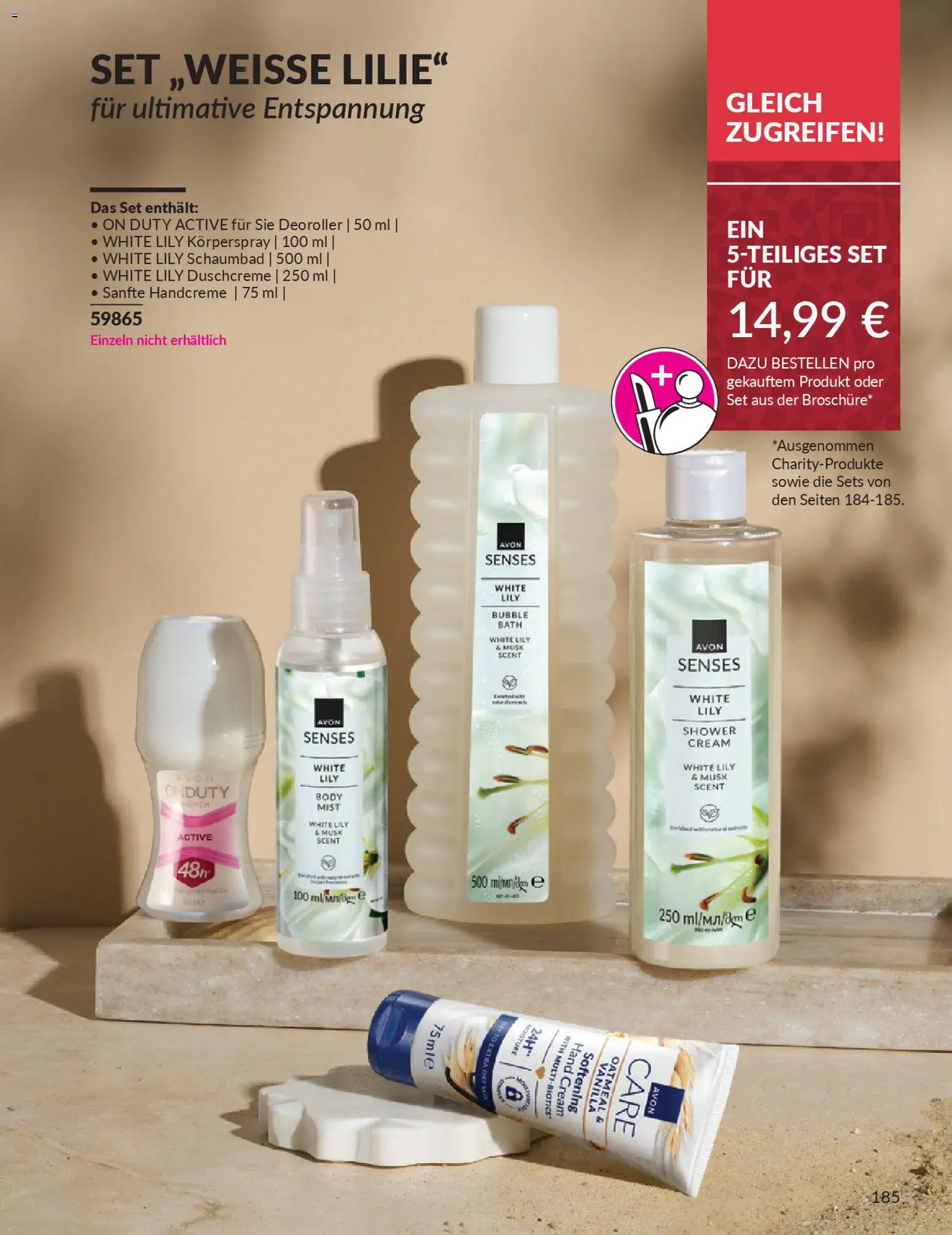 AVON Katalog Januar 2026 – gültig ab 01.01.2026 | Seite: 187 | Produkte: Handcreme, Duschcreme, Körperspray