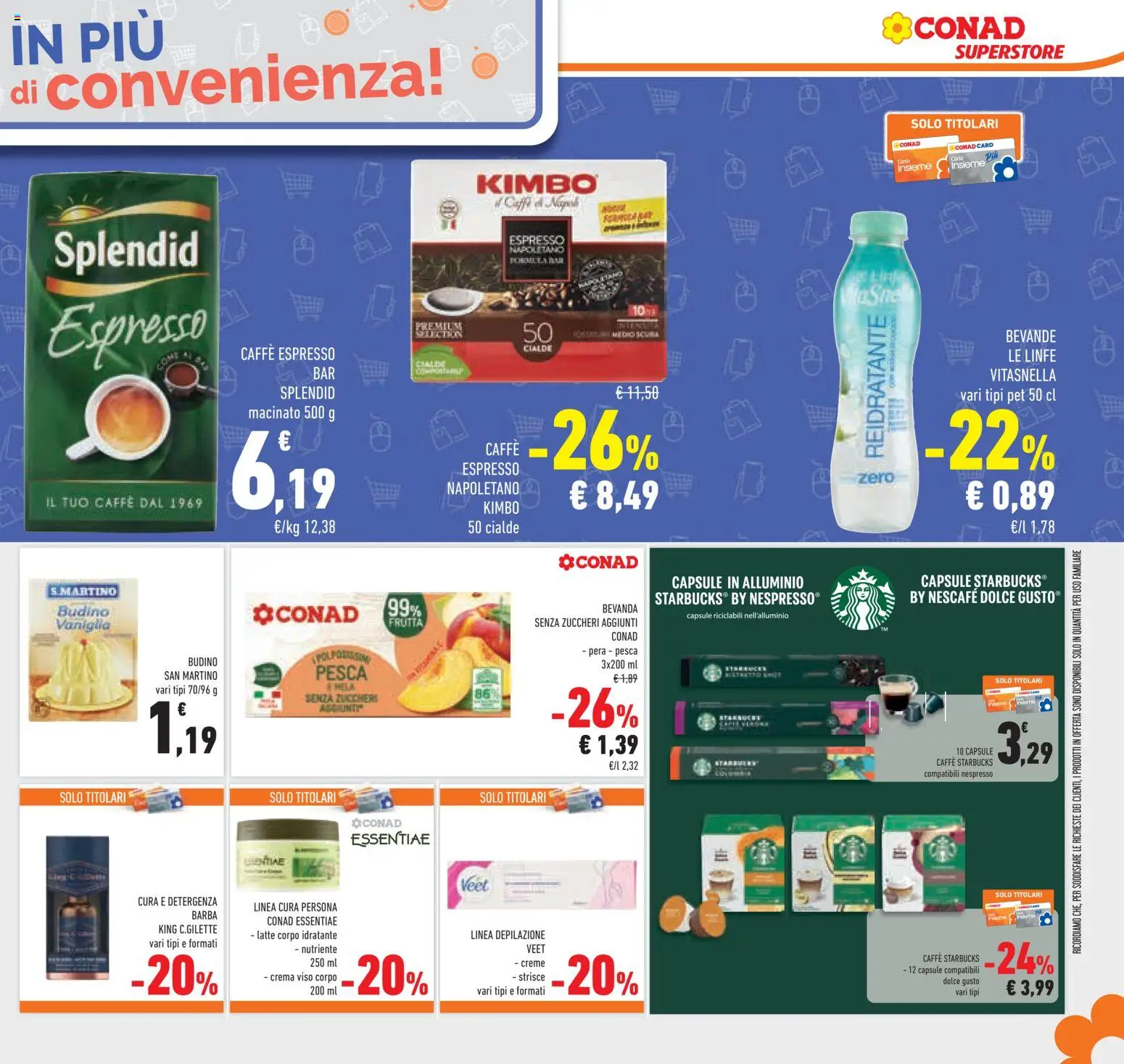 Volantino Conad del 25.02.2026 | Pagina: 33 | Prodotti: Crema viso, Latte, Pesca, Macinato