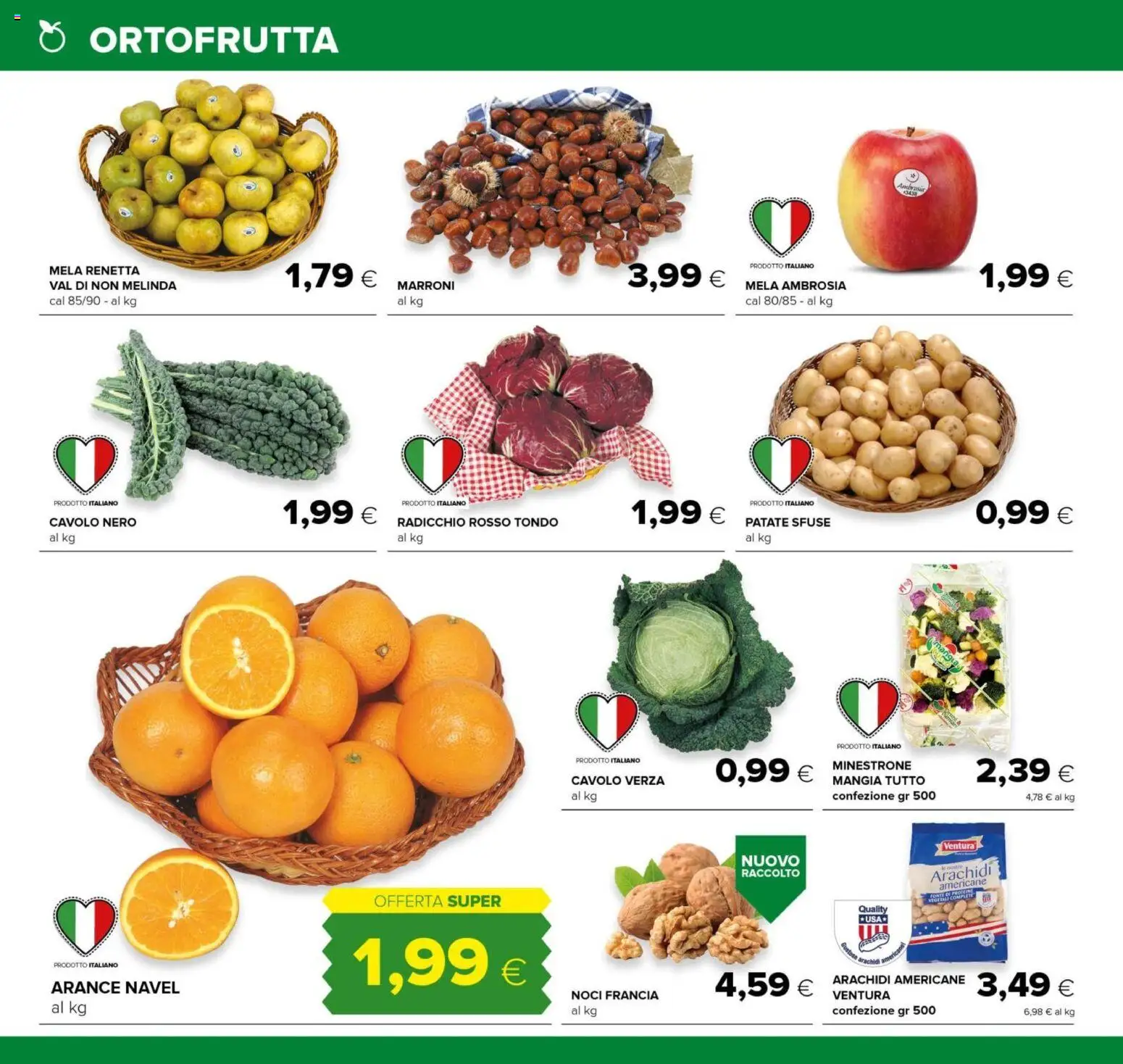 Volantino Oasi del 06.11.2025 | Pagina: 4 | Prodotti: Minestrone, Arance, Noci, Cavolo