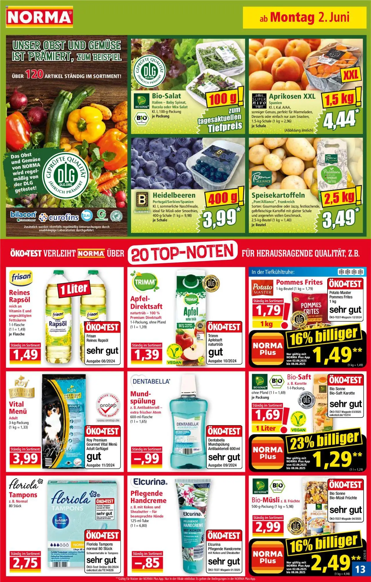 Norma Prospekt 	 - gültig ab dem 02.06.2025 | Seite: 13 | Produkte: Rapsöl, Äpfel, Apple, Obst