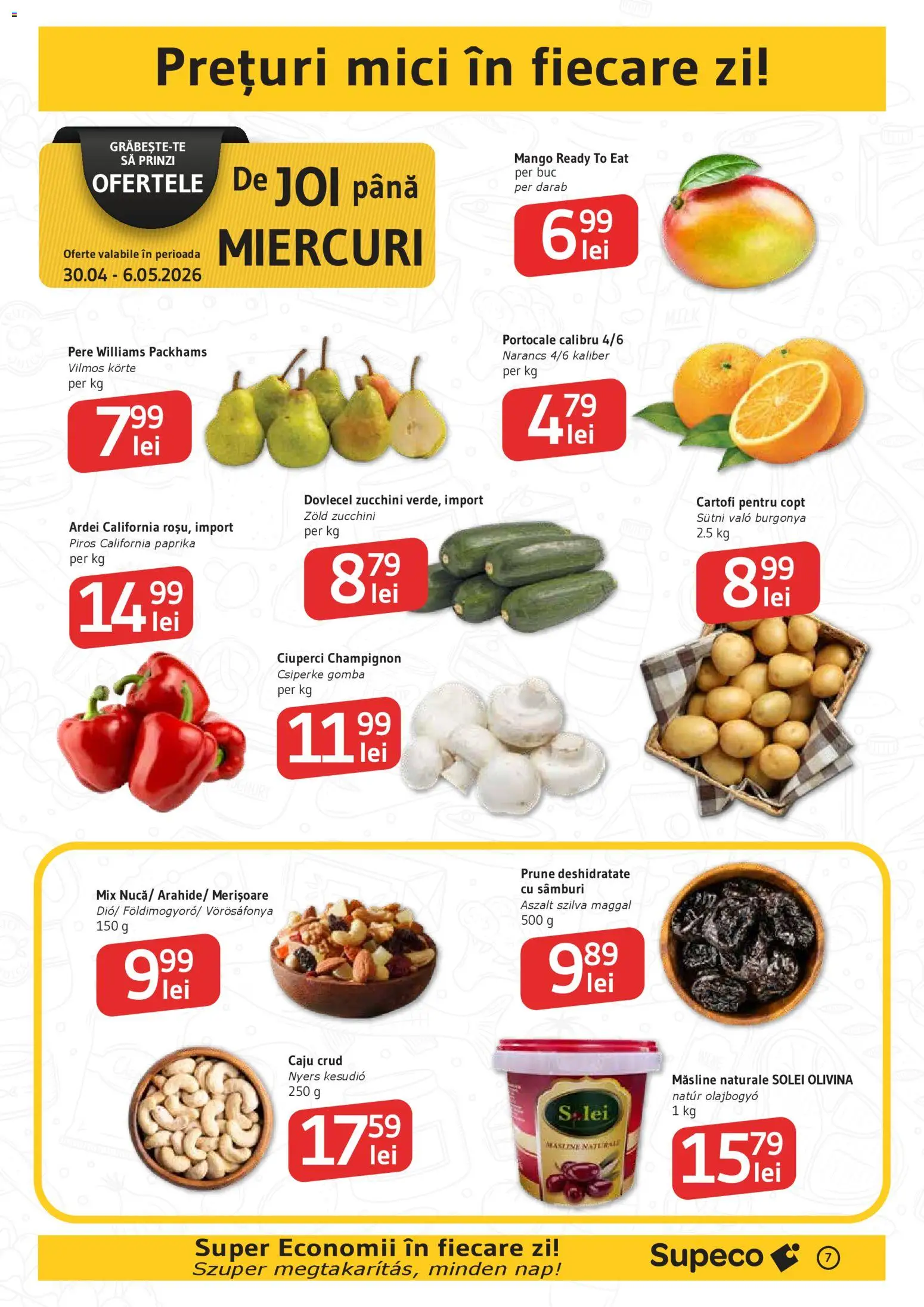 Noul catalog Supeco – valabil de la 30.04.2026 | Pagină: 7 | Produse: Ciuperci, Ardei, Portocale, Prune
