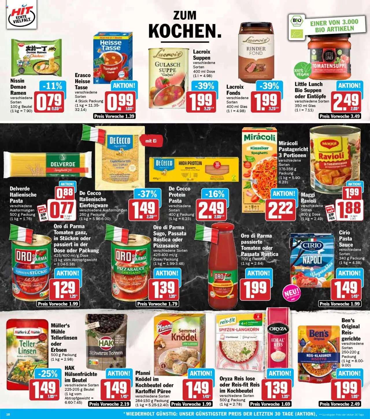 HIT - Rhineland-Palatinate - gültig ab dem 04.08.2025 | Seite: 10 | Produkte: Tomaten, Gulasch, Pasta, Erbsen