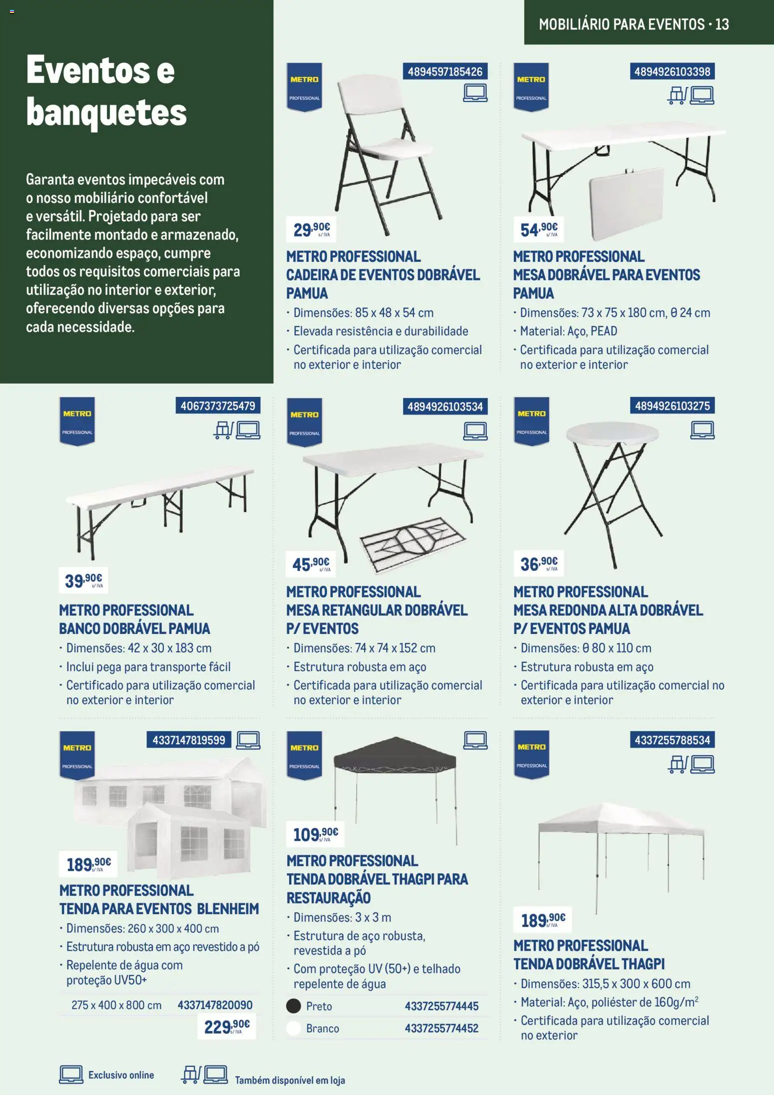 Makro Prepare o seu negócio para o bom tempo com 10desconto │ válido de 01.03.2026 | Página: 13 | Produtos: Tenda, Banco, Pó, Cadeira