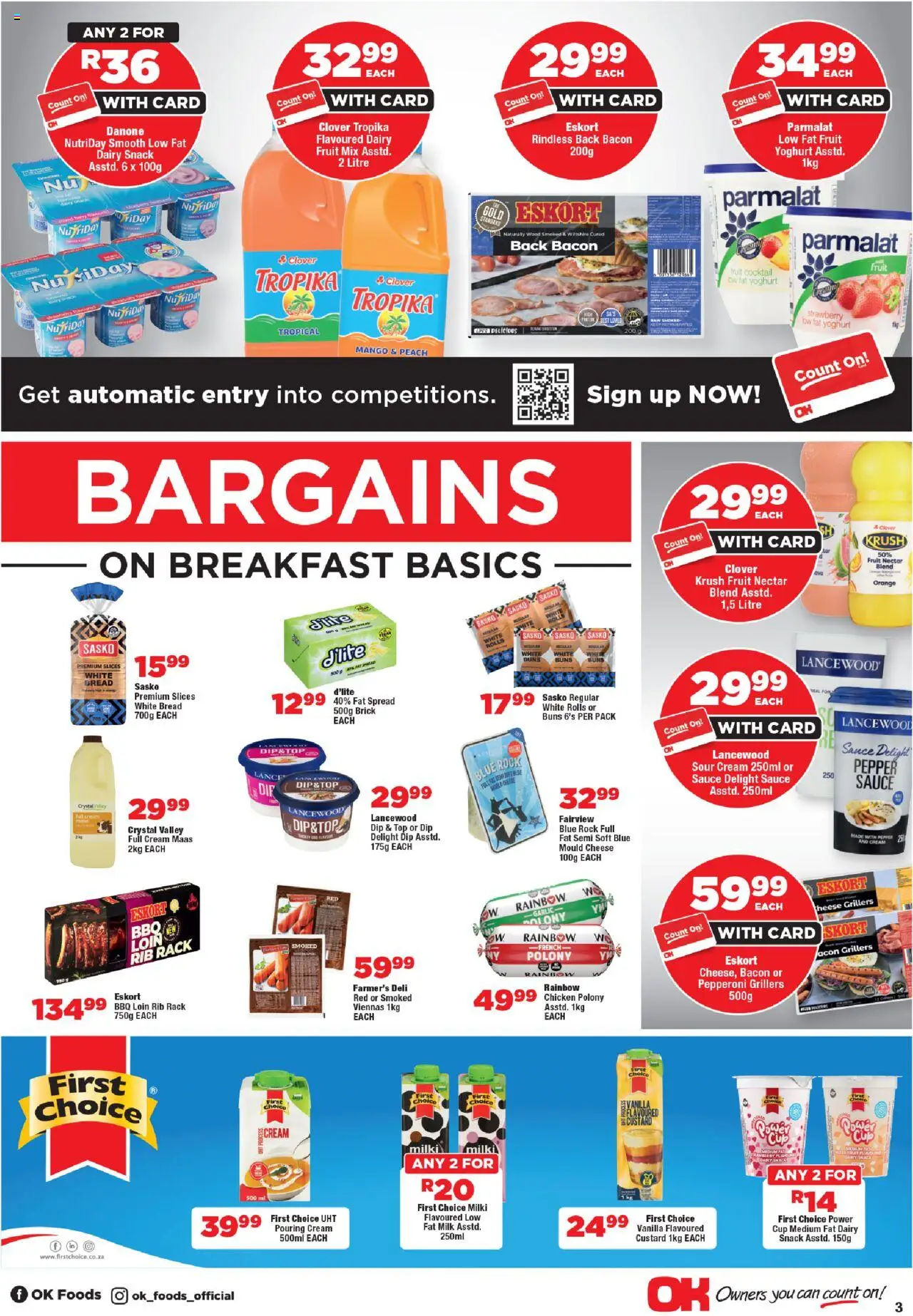 New OK Foods catalogue – valid from 10.09.2025 | Page: 3 | Products: Milk, Cheese, Garlic, Peach