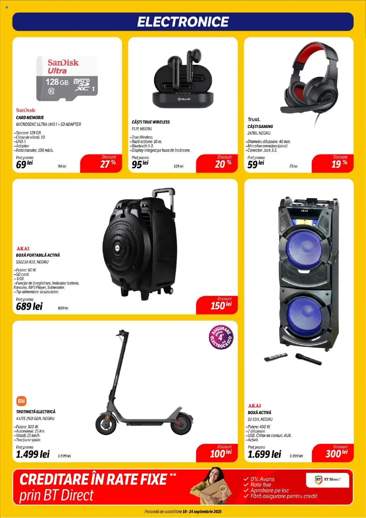 Noul catalog Flanco – valabil de la 18.09.2025 | Pagină: 4 | Produse: Căști, Microfon, Trotinetă, Boxă portabilă