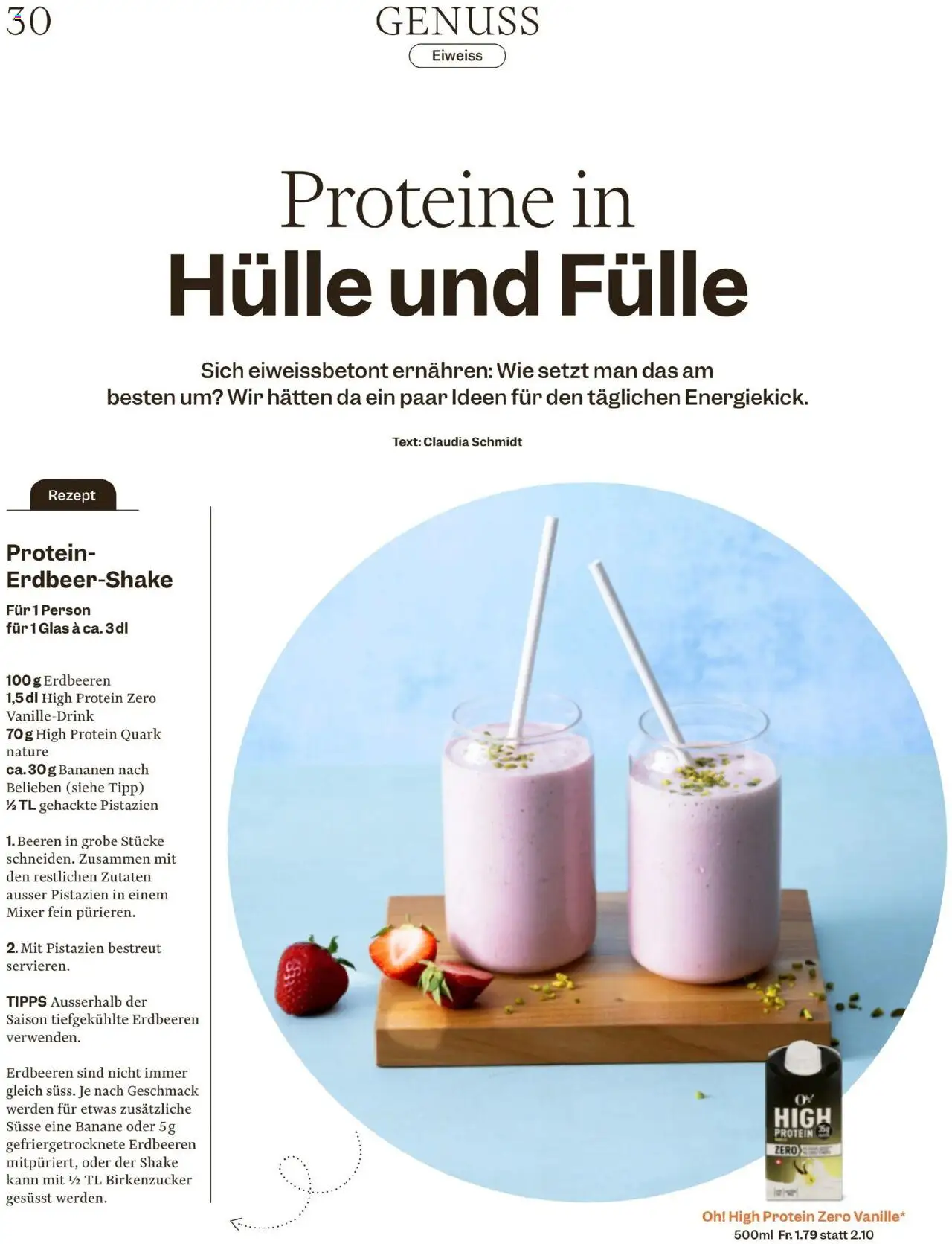 Migros - Magazin ab 05.08.2025 | Seite: 30 | Produkte: Quark, Bananen, Hülle, Mixer