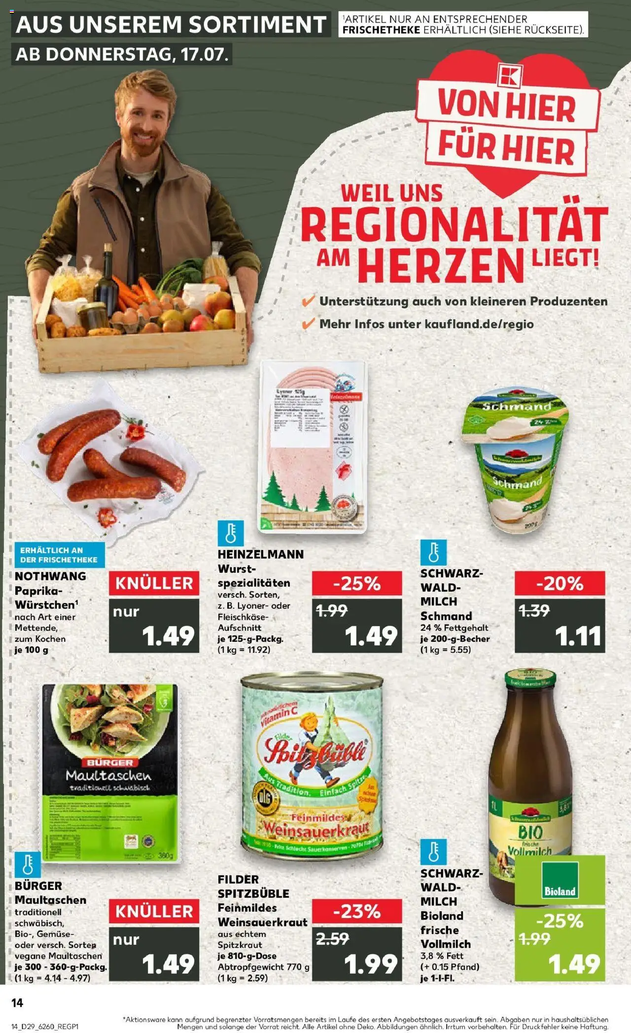 Kaufland prospekt Nürtingen	 - gültig ab dem 21.07.2025 | Seite: 27 | Produkte: Gemüse, Paprika, Wurst, Maultaschen