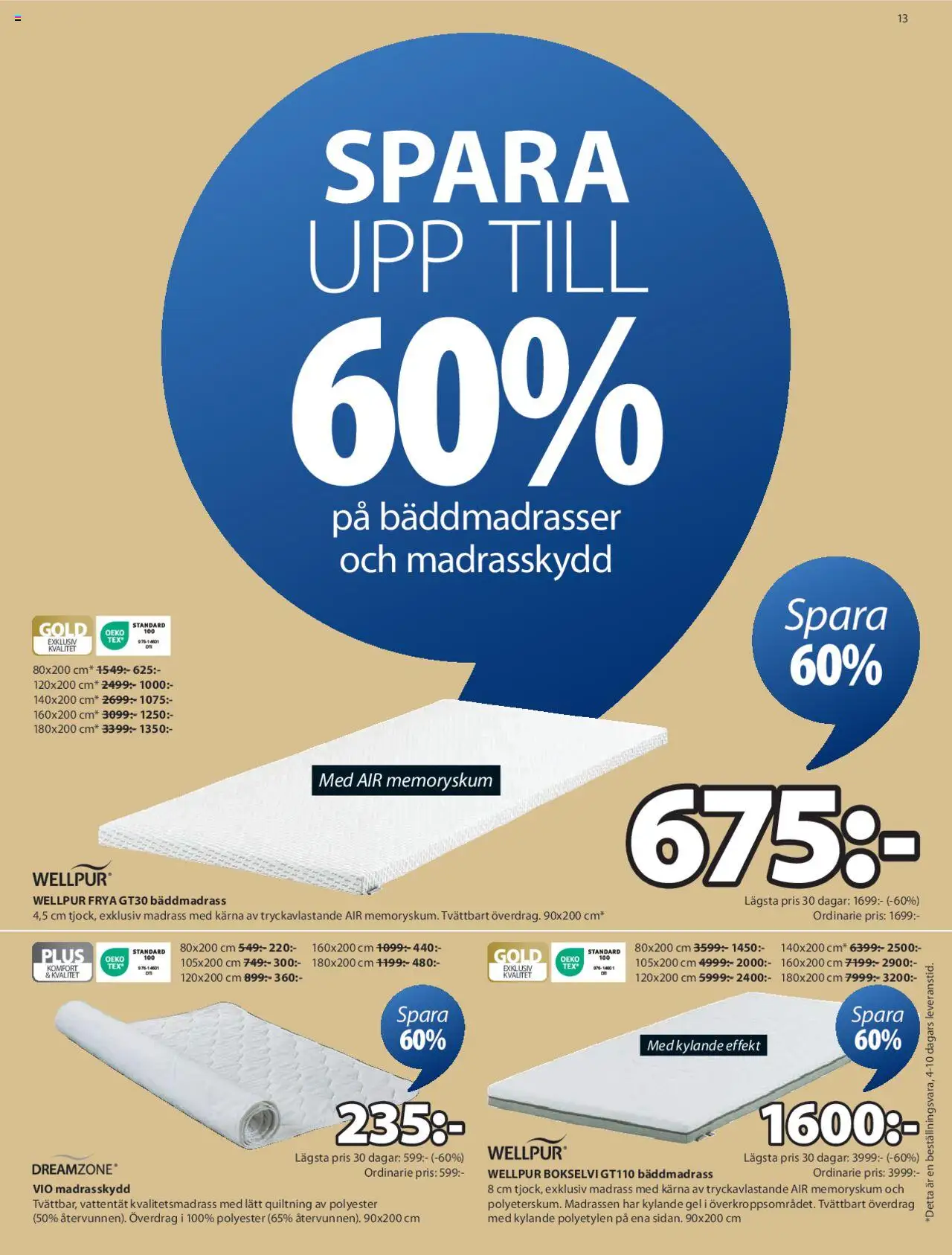 JYSK reklamblad aktuell från 25.08.2025 | Sida: 14 | Produkter: Bäddmadrass, Madrasskydd, Madrass