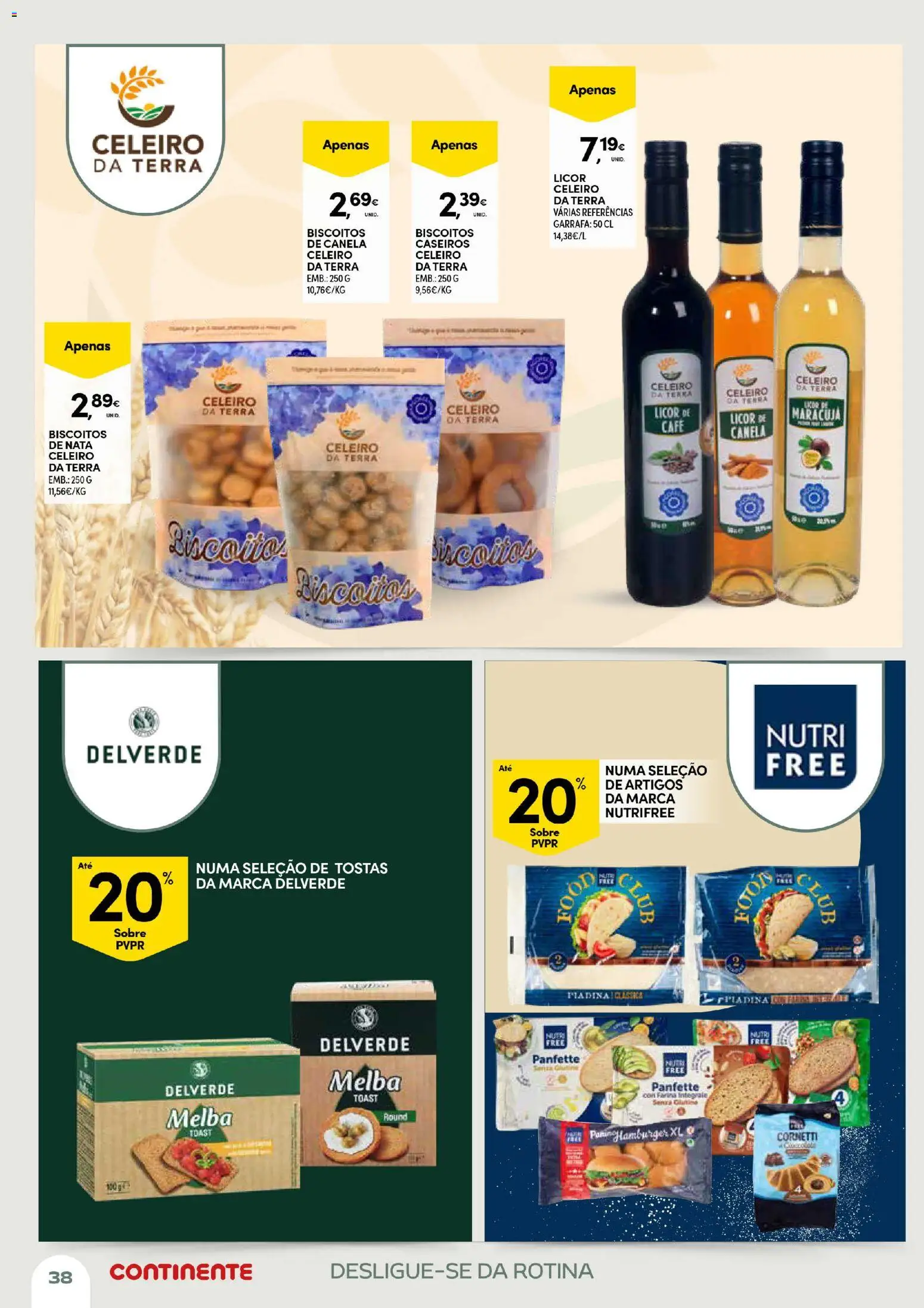 Continente Açores Momentos de pausa │ válido de 21.04.2026 | Página: 38 | Produtos: Tostas, Canela, Licor, Nata