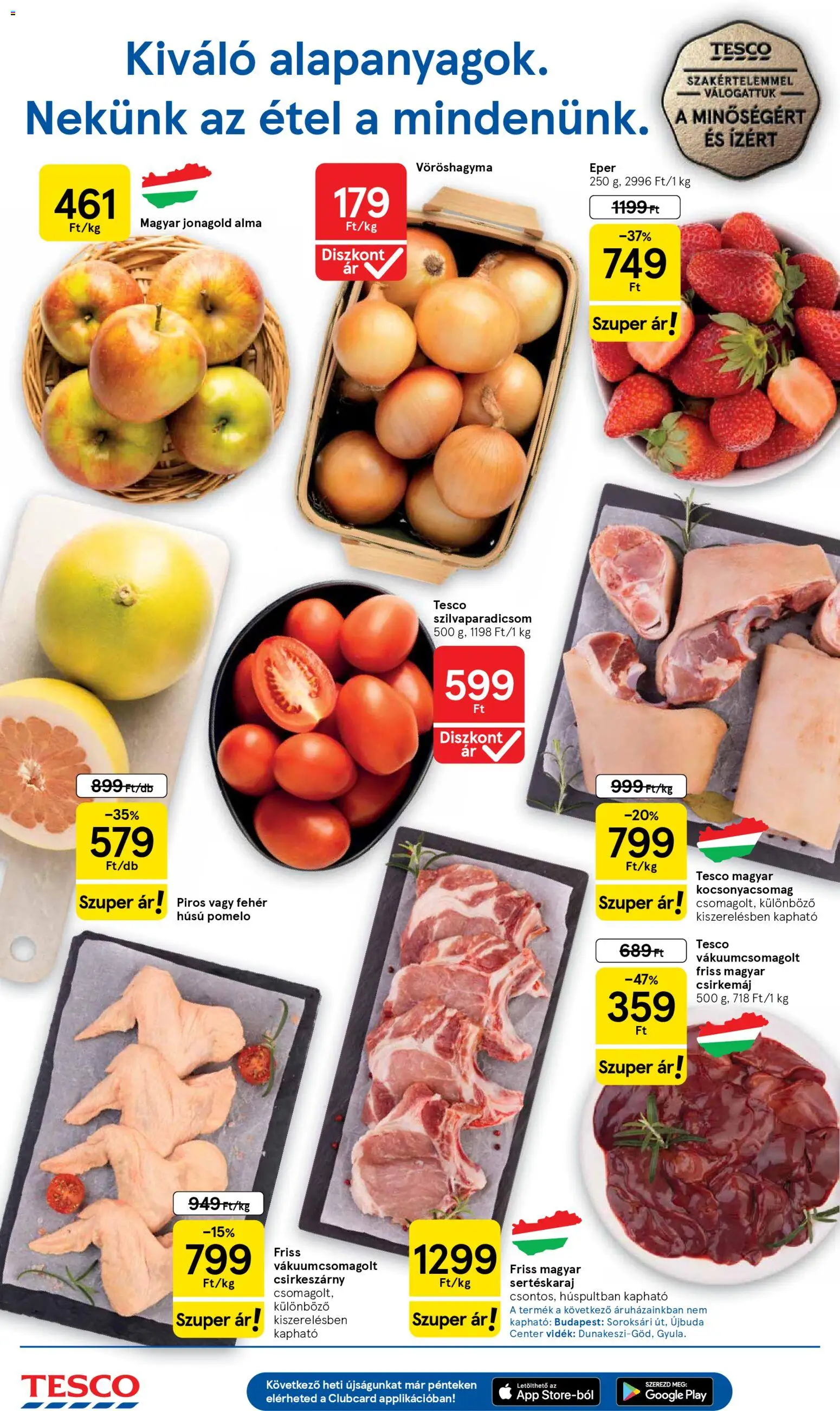 Tesco akciós ujság - amely érvényes a következő dátumtól: 29.01.2026 | Oldal: 2 | Termékek: Vöröshagyma, Pomelo, Alma, Eper