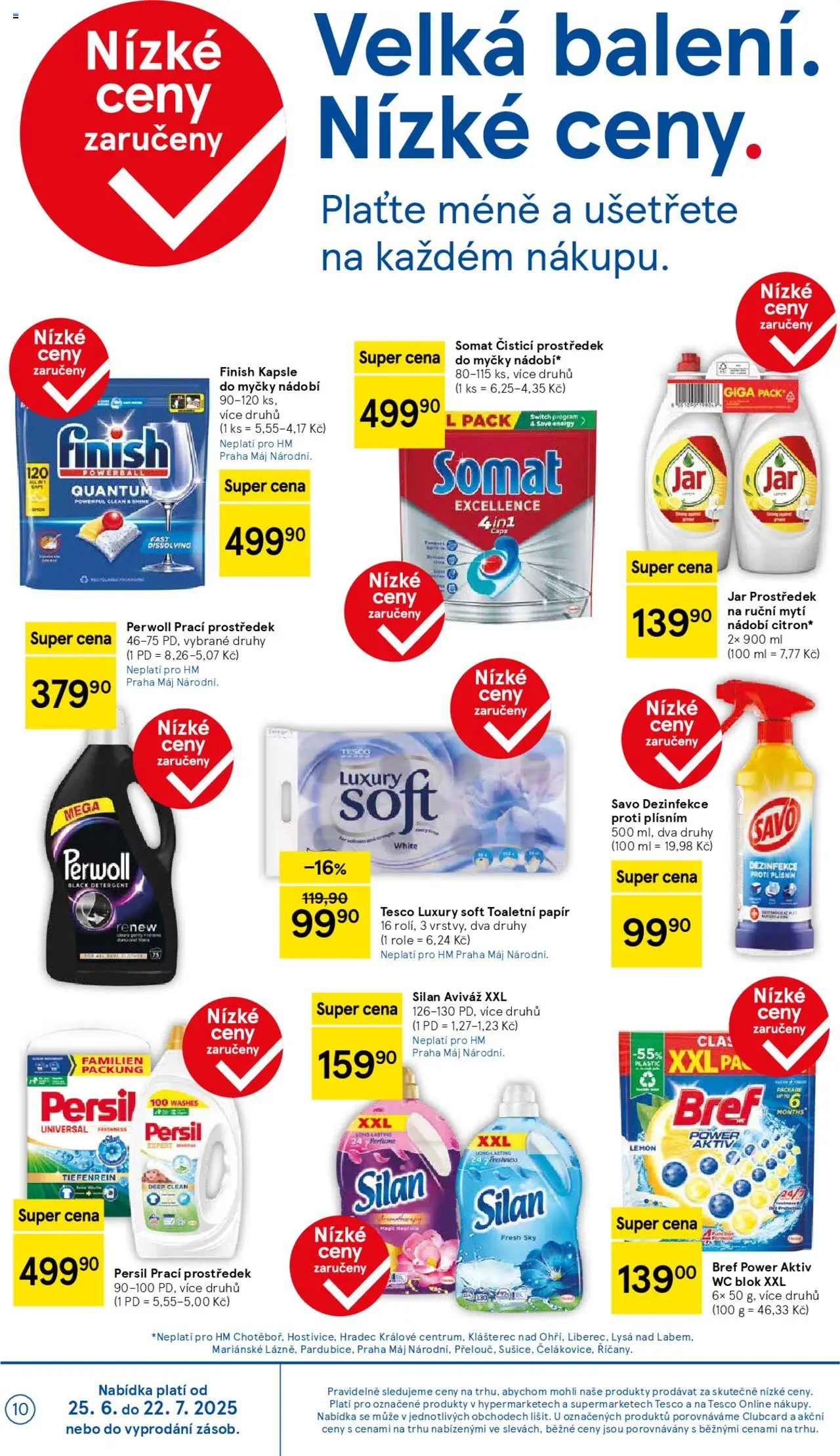 Tesco leták - Hypermarket od 25.06.2025 | Strana: 10 | Produkty: Finish, Aviváž, Wc, Persil