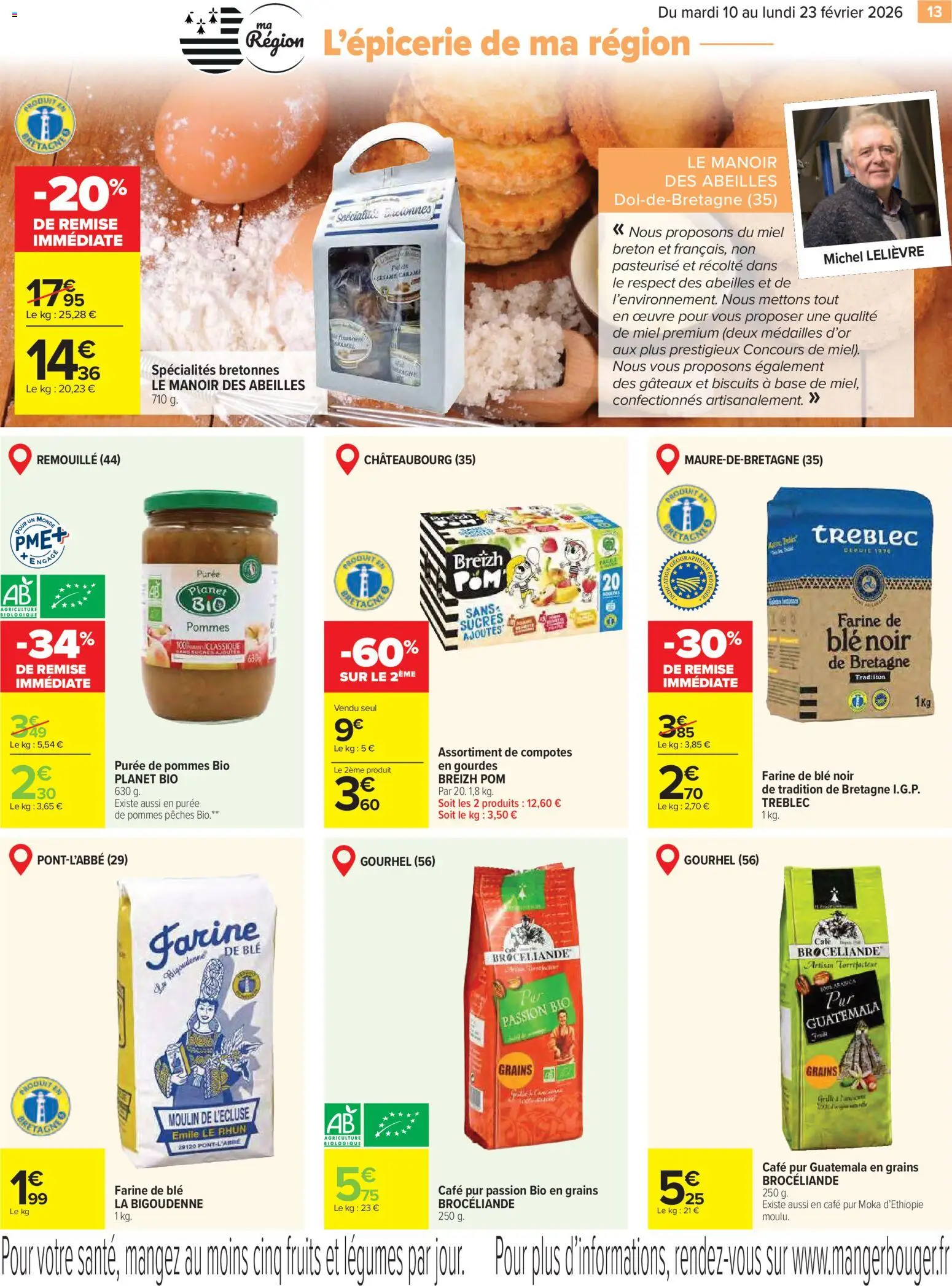 {H1} | Page: 13 | Produits: Farine de ble, Base, Miel, Café