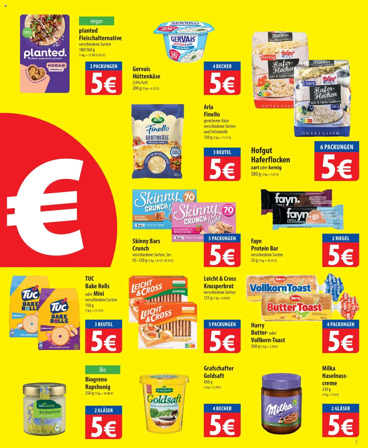 Famila Prospekt 	 – gültig ab 13.04.2026 | Seite: 5 | Produkte: Käse, Toast, Milka, Knoblauch
