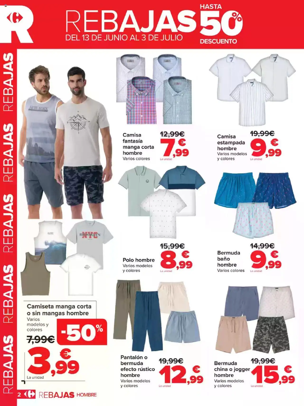 Carrefour Rebajas │ válido desde el 13.06.2025 | Página: 2 | Productos: Camisa, Camiseta manga corta, Baño