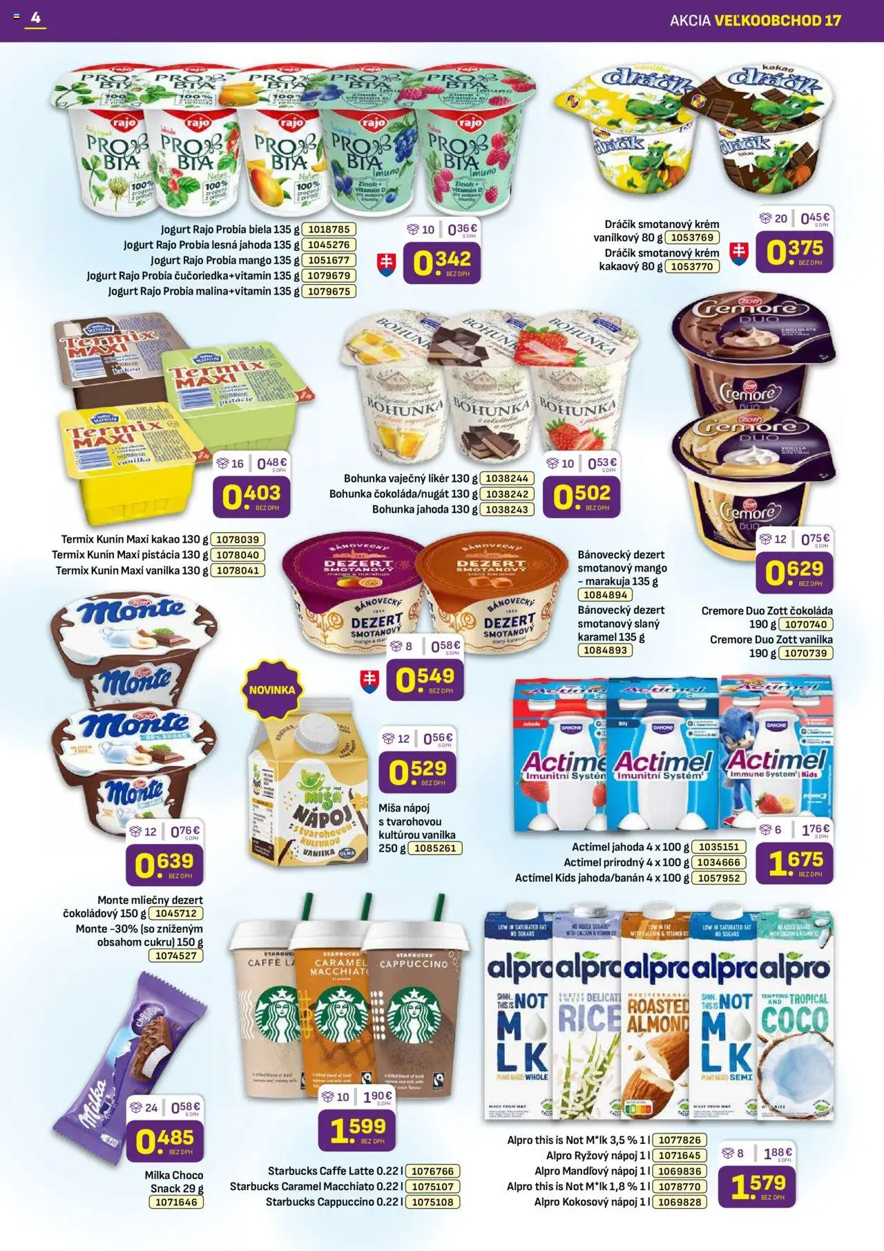 Libex leták │ platný od 25.08.2025 | Strana: 4 | Produkty: Milka, Mango, Actimel, Kakao