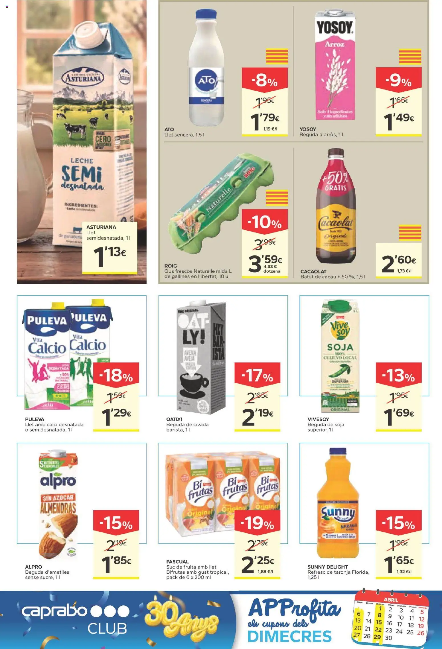Caprabo folleto 30 anys │ válido desde el 26.03.2026 | Página: 12 | Productos: Κρεμάστρα, Leche, Arroz