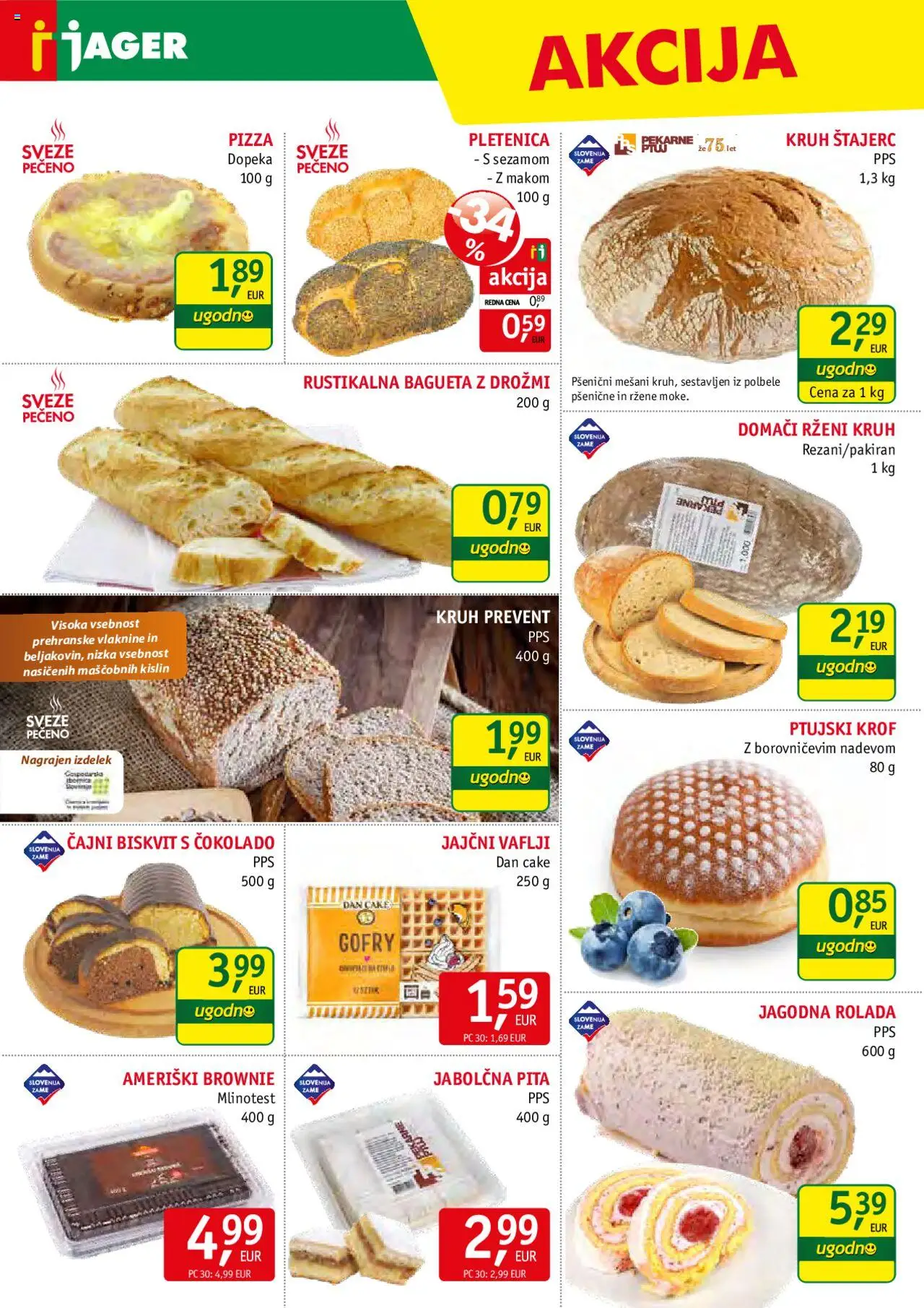 Jager katalog │ velja od 13.08.2025 | Stran: 6 | Izdelki: Pita, Vaflji, Rolada, Kruh