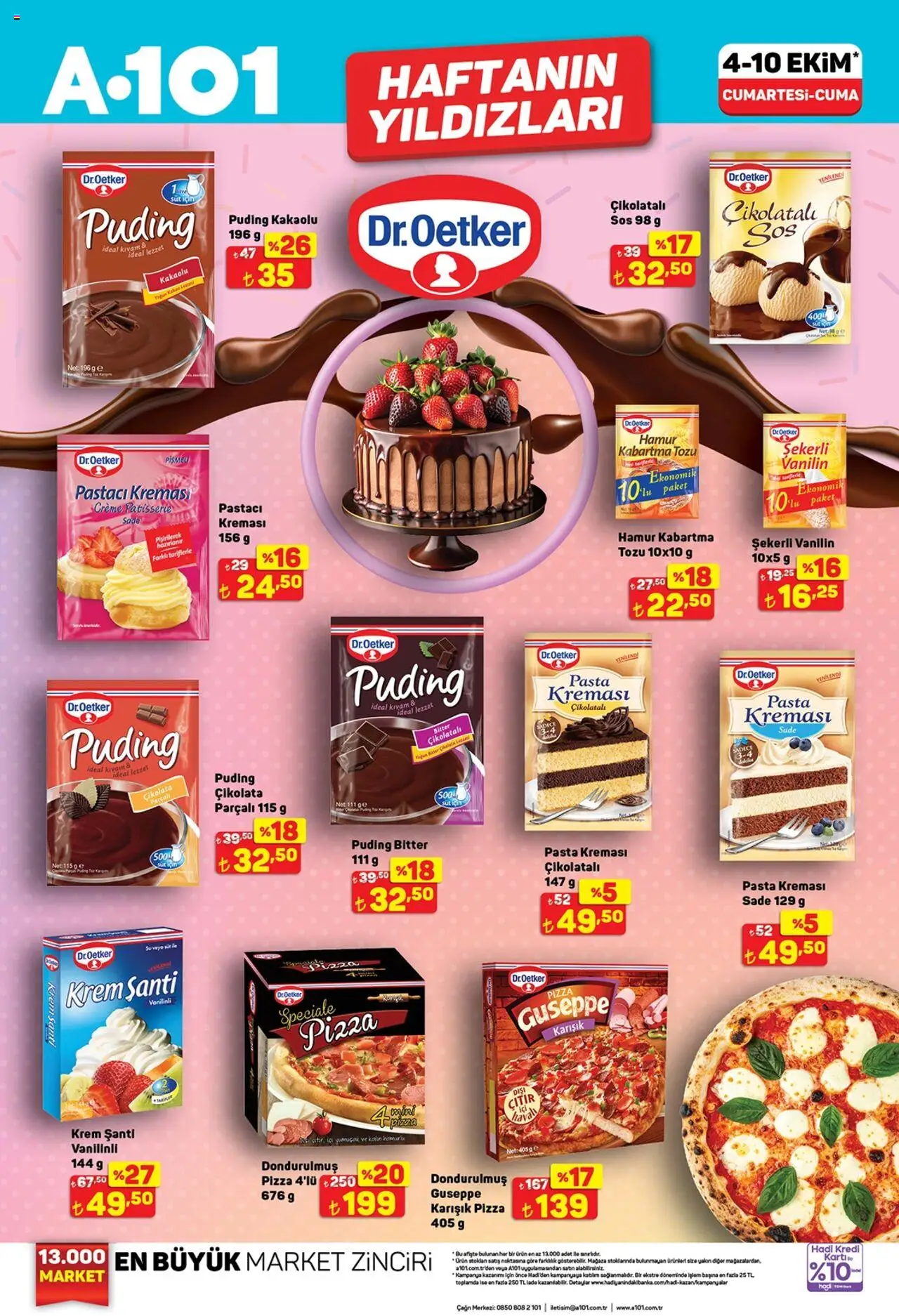 A101 Katalog - 04.10.2025 tarihinden itibaren geçerlidir | Sayfa: 3 | Ürünler: Krem, Süt, Pizza, Sos