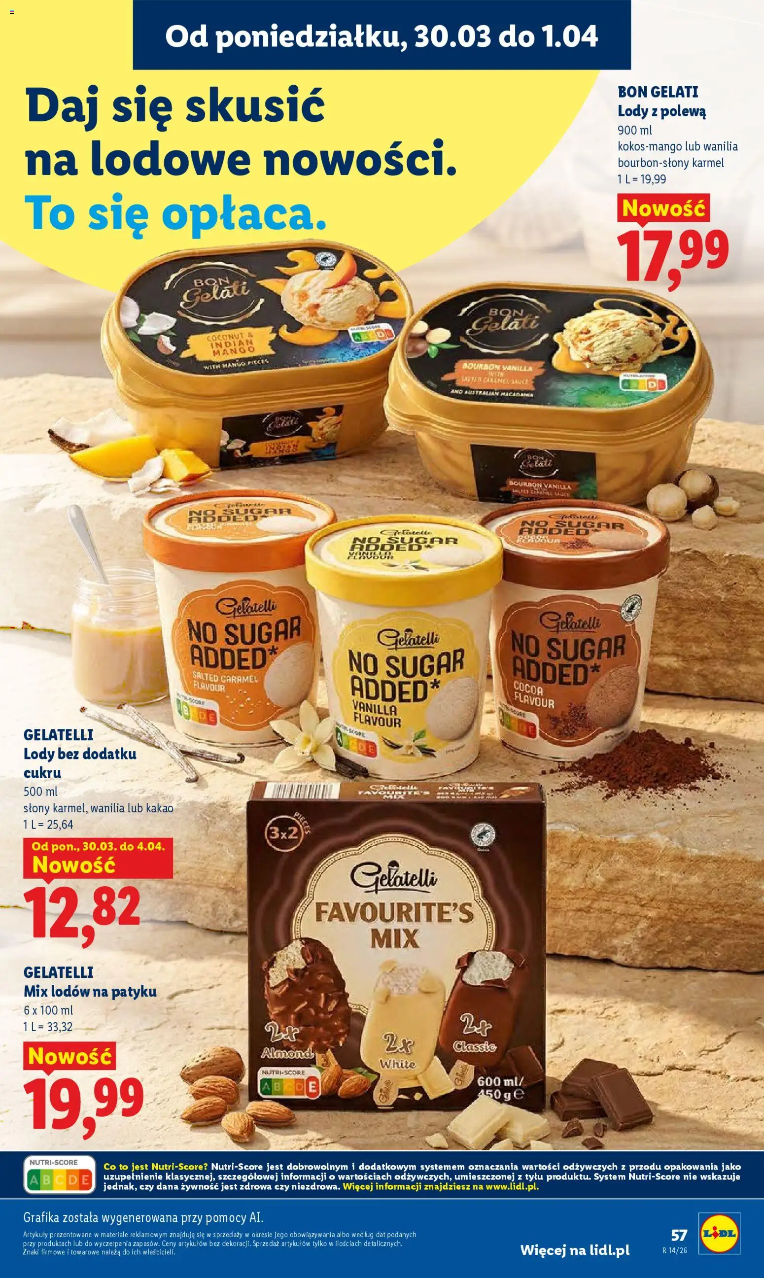 Lidl Polsko leták od 30.03.2026 | Strana: 57 | Produkty: Mango, Bourbon, Kakao, Gelatelli