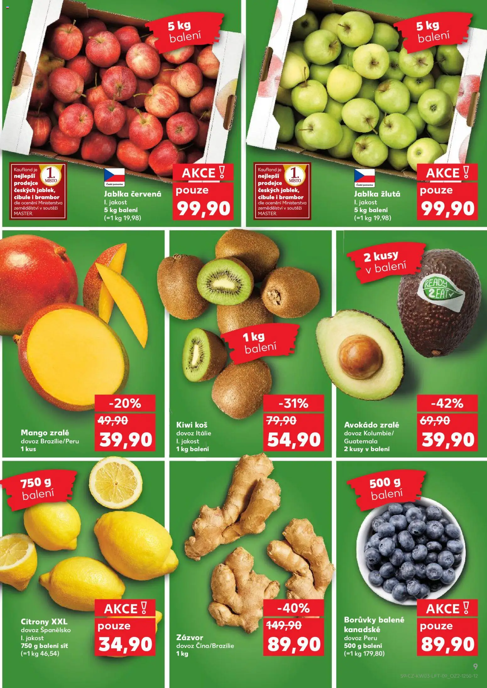 Kaufland leták - Brno od 14.01.2026 | Strana: 9 | Produkty: Mango, Jablka, Síť, Zázvor