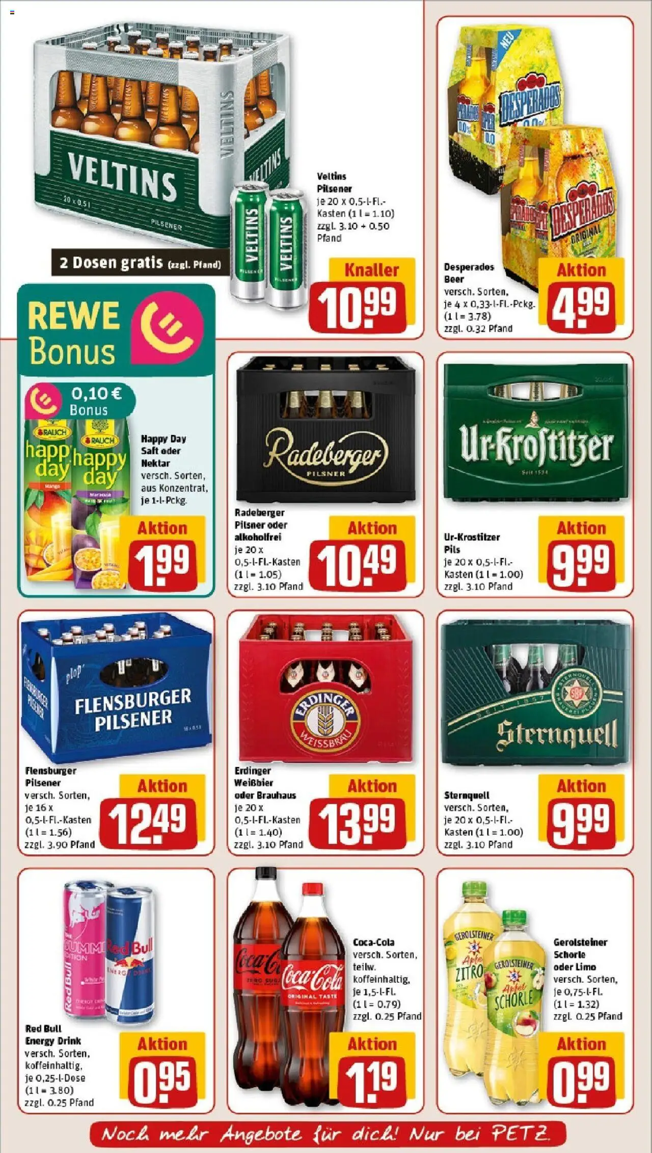 Rewe prospekt Pulsnitz	 - gültig ab dem 15.06.2025 | Seite: 16 | Produkte: Erdinger, Cola, Flensburger, Radeberger pilsner