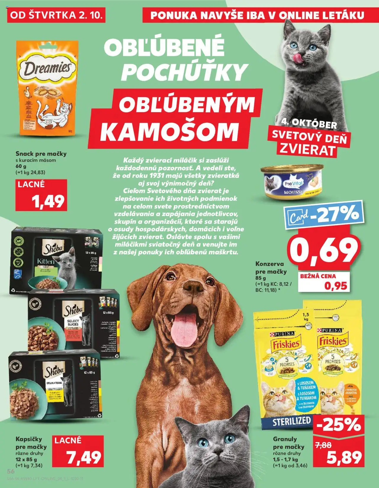 Nové Kaufland akcie – leták je platný od 02.10.2025 | Strana: 56 | Produkty: Friskies
