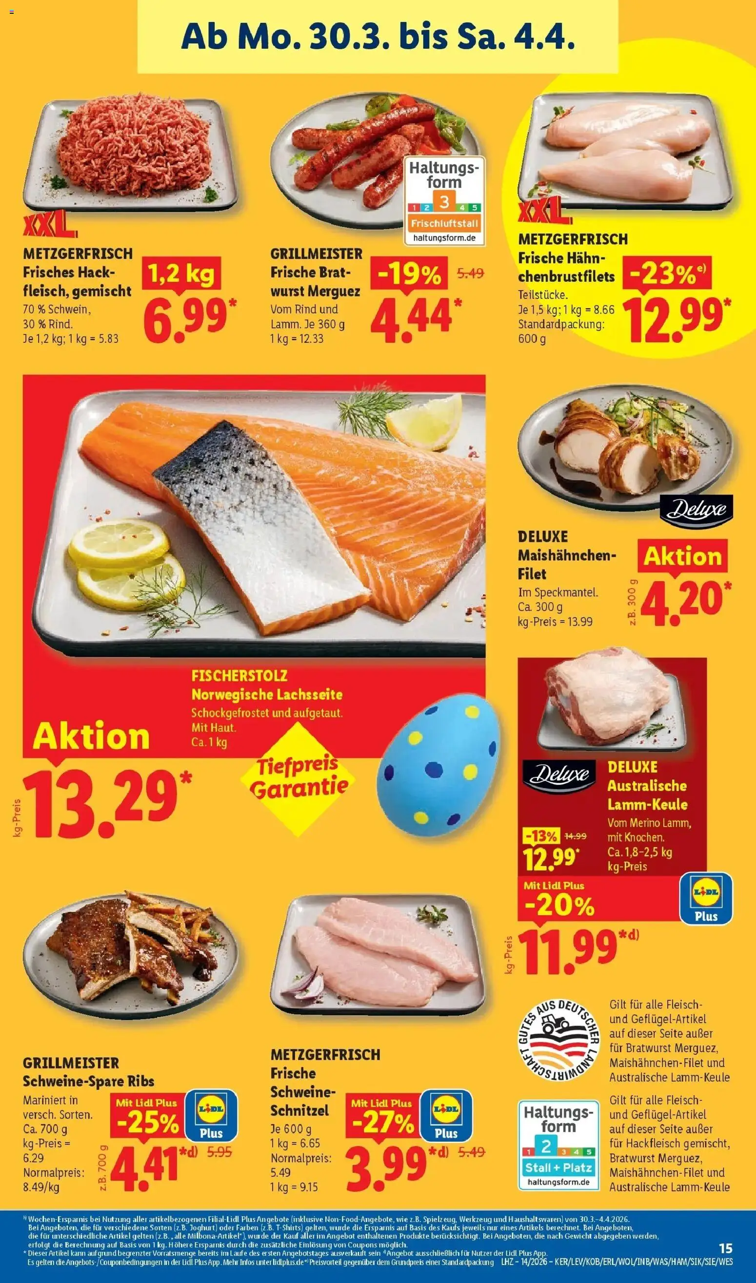 Lidl Prospekt Bergisch Gladbach – gültig ab 30.03.2026 | Seite: 29 | Produkte: Gewicht, Schnitzel, Wurst, Hackfleisch