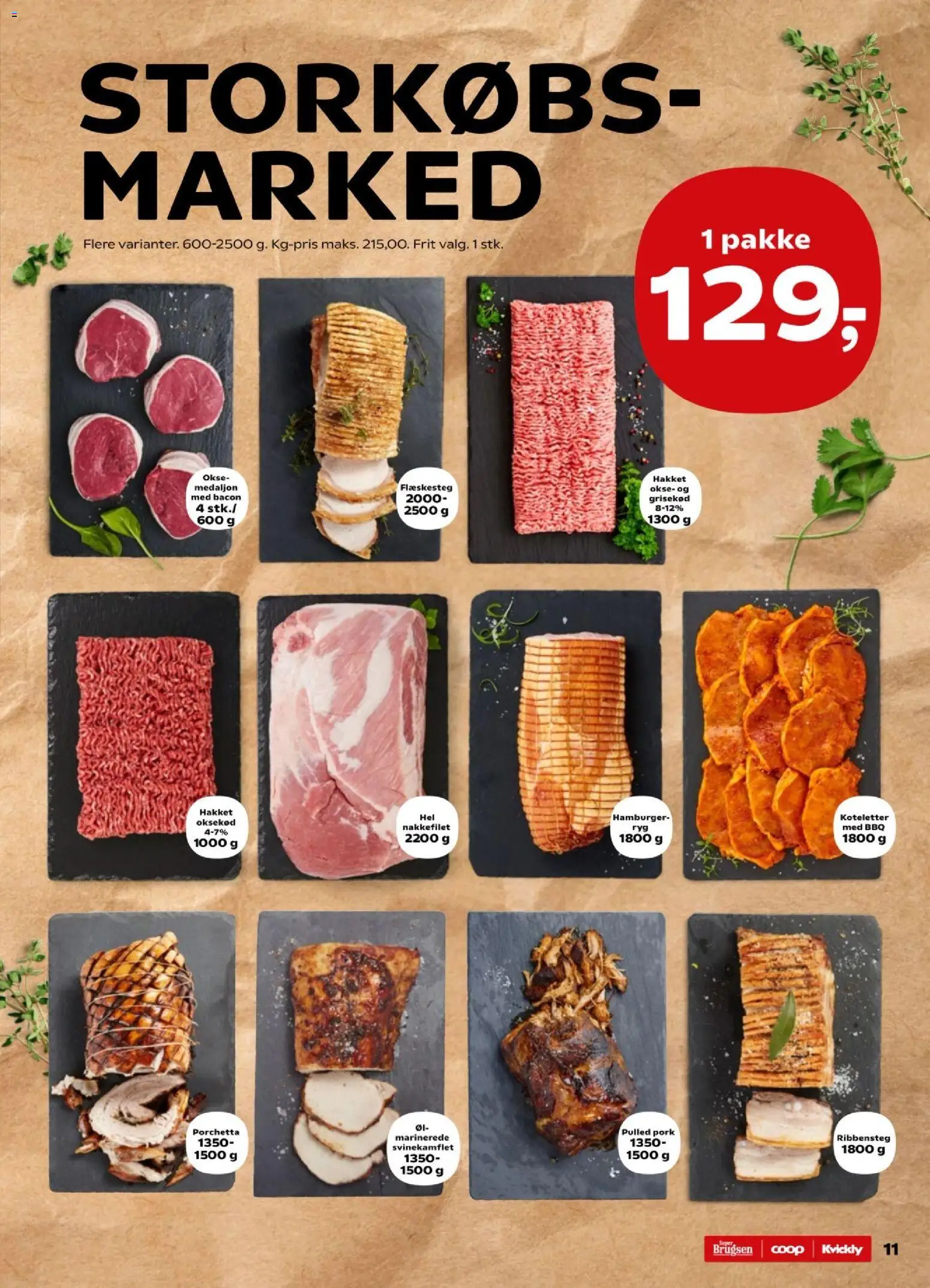 Kvickly tilbudsavis – gyldig fra 30.01.2026 | Side: 12 | Produkter: Koteletter, Oksekød, Flæskesteg, Nakkefilet