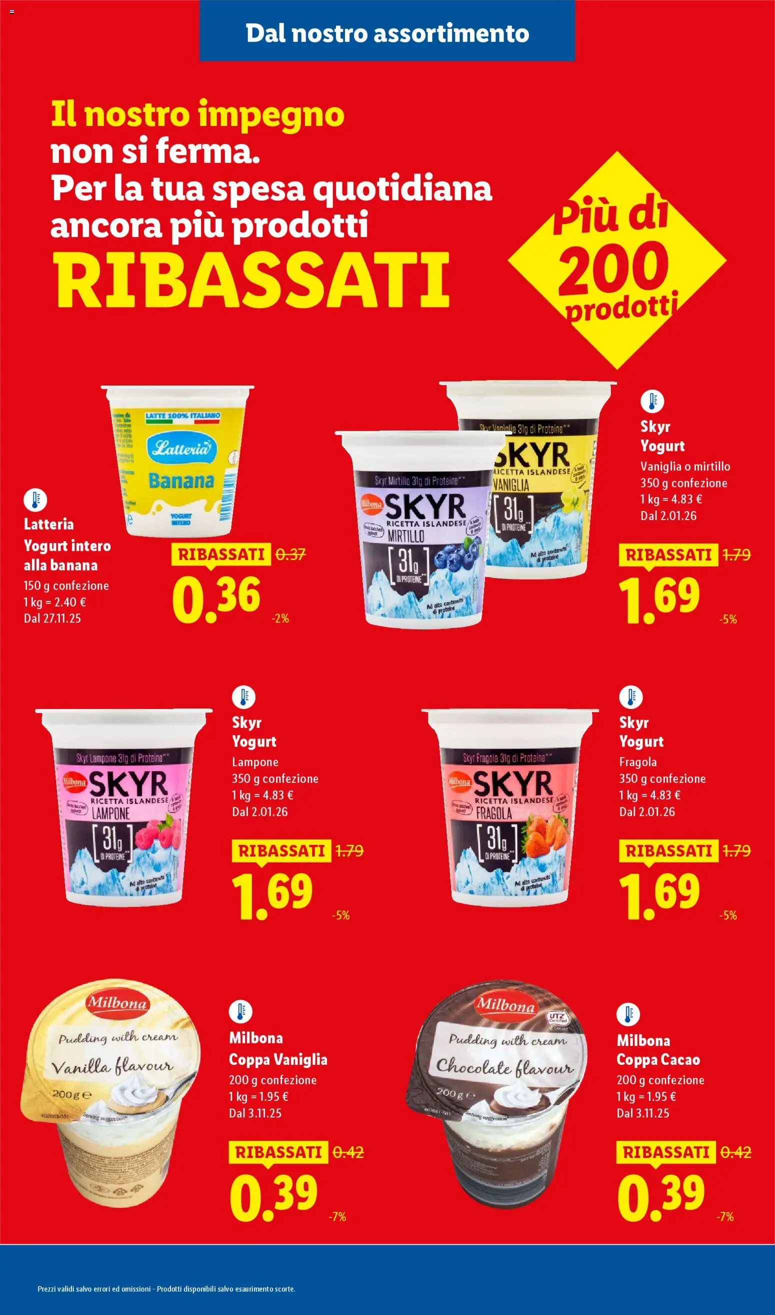 Volantino Lidl del 08.01.2026 | Pagina: 19 | Prodotti: Yogurt, Latte, Lampone, Cacao