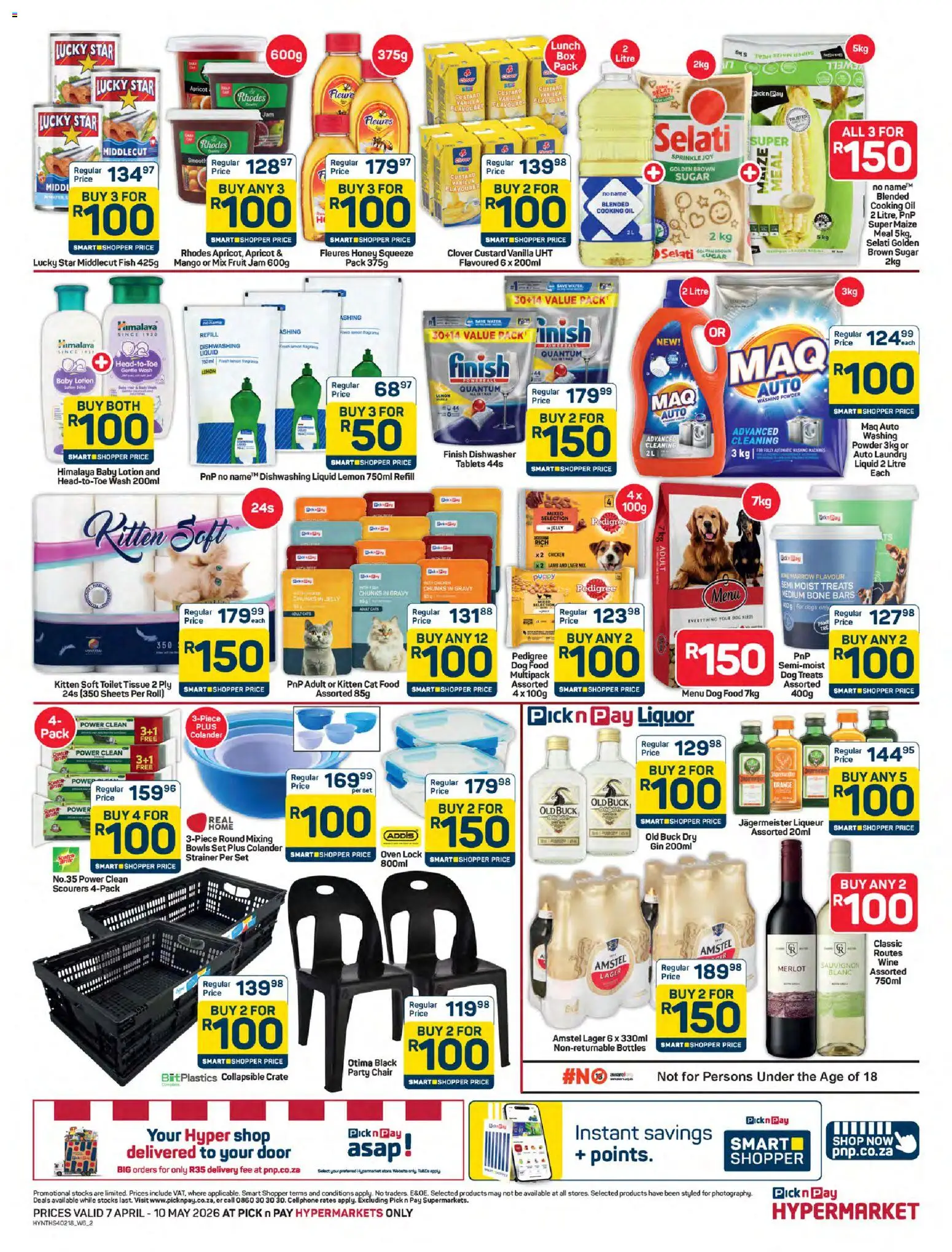 New Pick n Pay catalogue – valid from 07.04.2026 | Page: 2 | Products: Dishwasher, Gin, Fruit, Mango