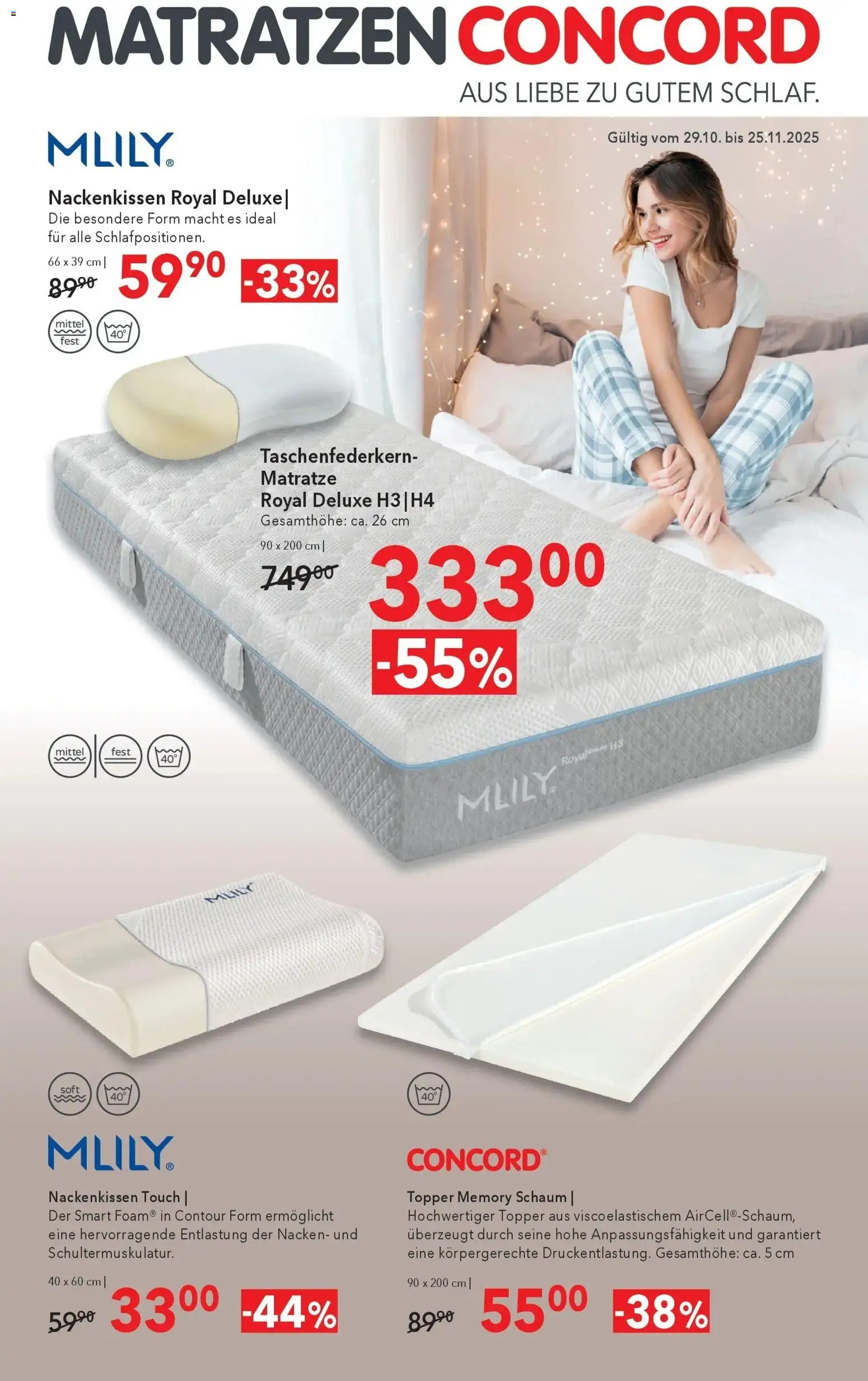 Matratzen Concord Villach gültig ab 29.10.2025 | Seite: 1 | Produkte: Matratze