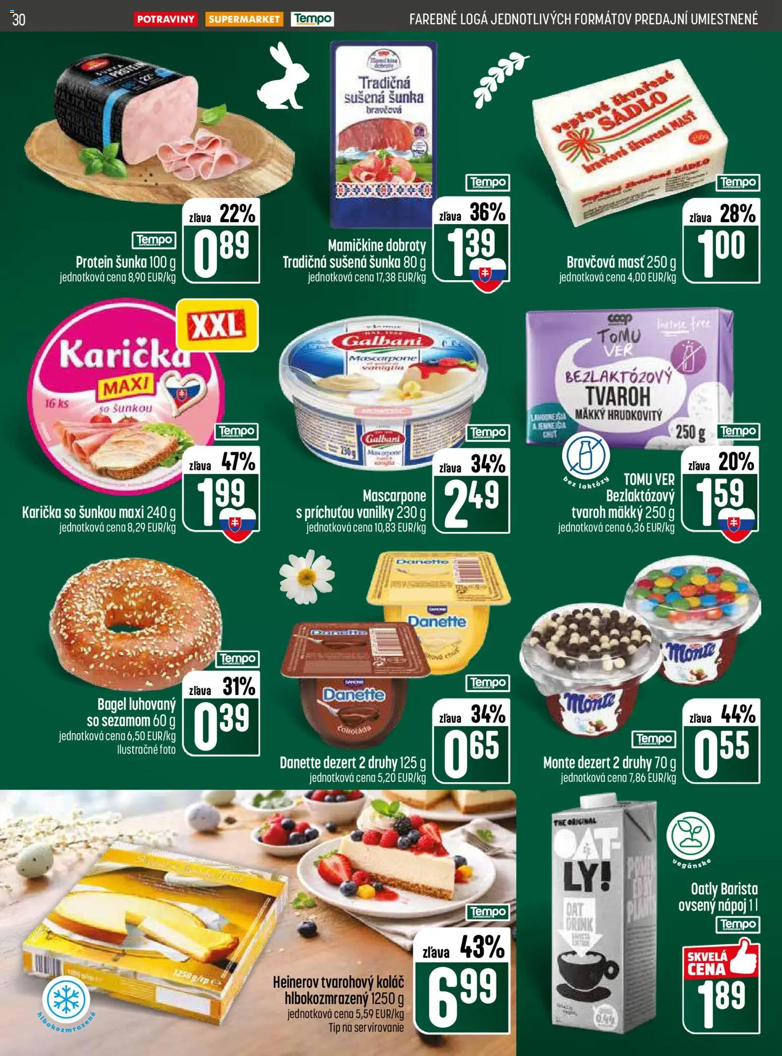 Nové COOP Jednota akcie – leták je platný od 19.03.2026 | Strana: 30 | Produkty: Barista, Protein, Tvaroh, Mascarpone