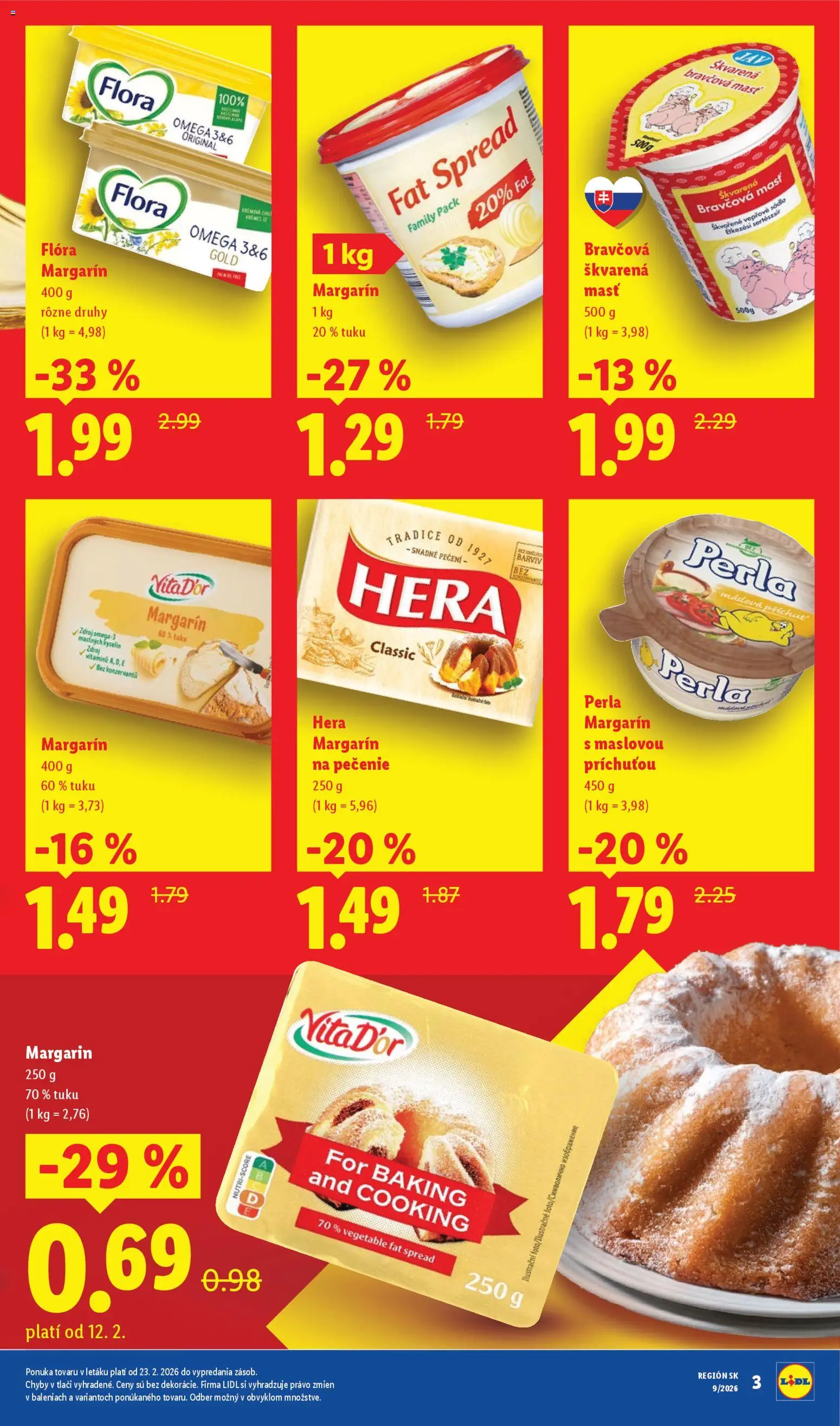 Nové Lidl akcie – leták je platný od 09.03.2026 | Strana: 25 | Produkty: Flora, Hera