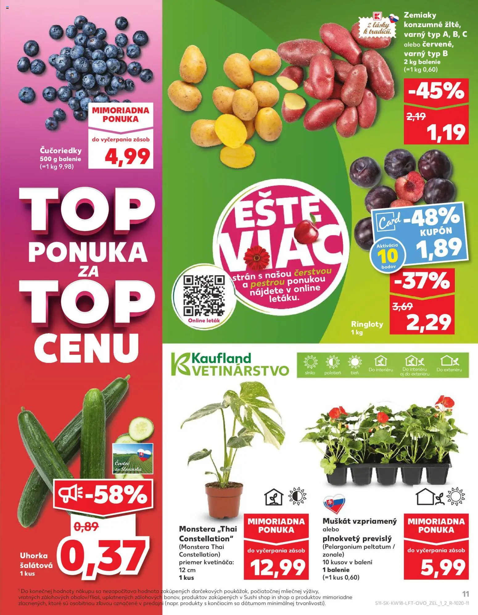 Kaufland SK akciós ujság - amely érvényes a következő dátumtól: 30.04.2026 | Oldal: 11 | Termékek: Sushi, Monstera